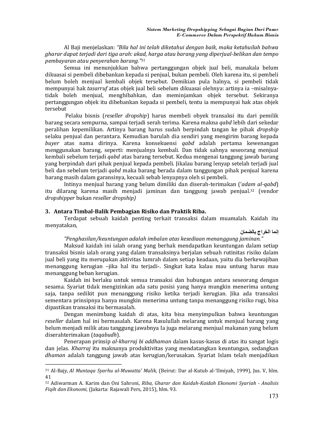 JURIS Sistem Marketing Dropshipping Sebagai Bagian Dari Pasar E Commerce Dalam Perspektif Hukum Bisnis