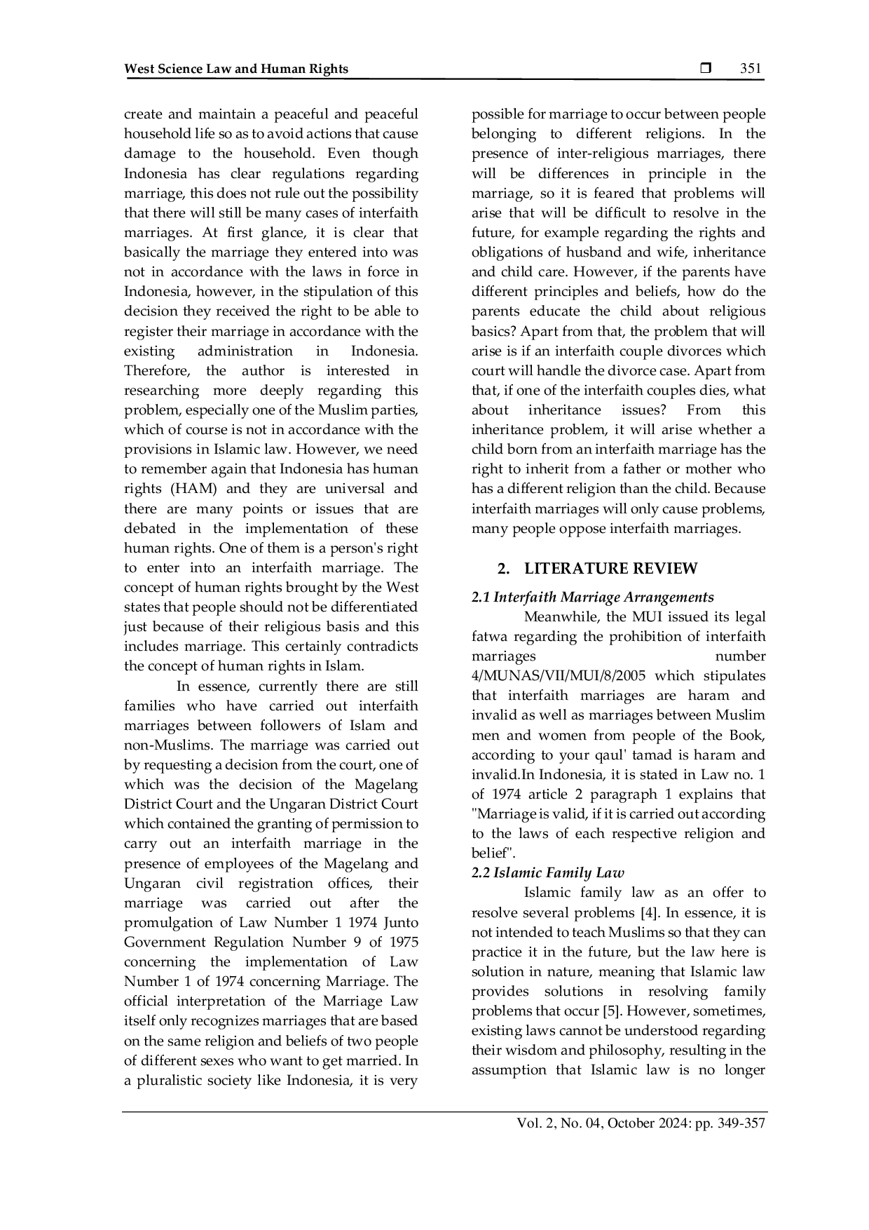 JURIS Analysis of Interfaith Marriage Arrangements in Islamic Family Law Multiculturalism and Social Harmony Perspectives