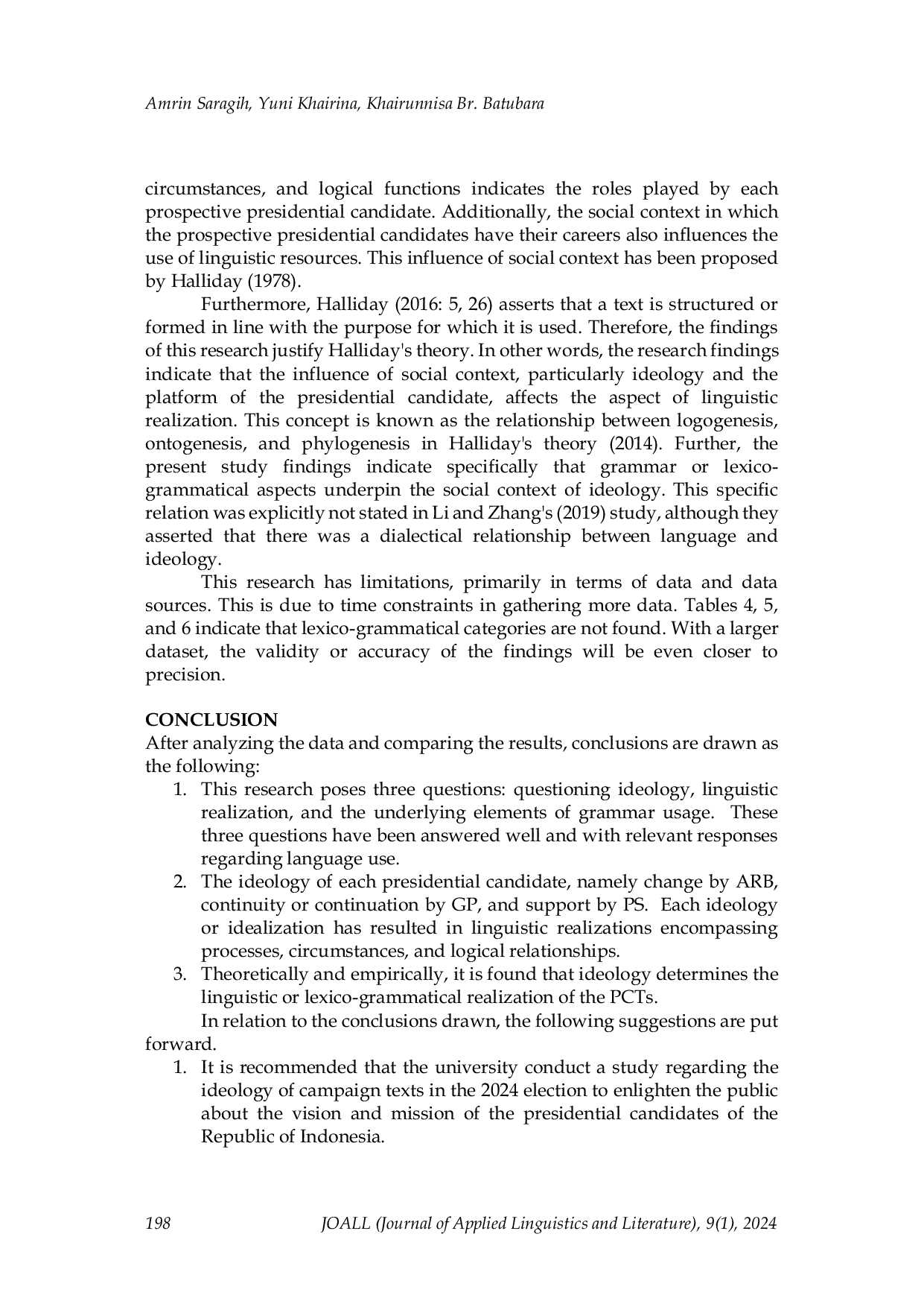 JURIS Political contestation Ideology and linguistic realization by 2024 prospective Indonesian presidential candidates
