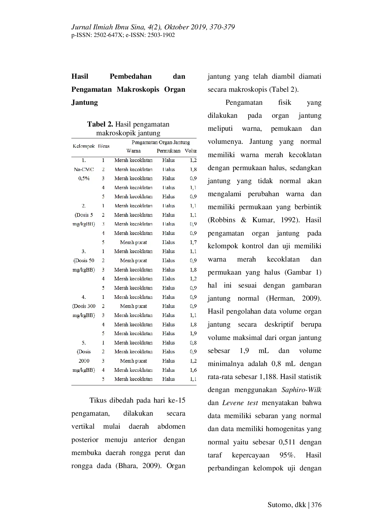 JURIS PENGARUH PEMBERIAN FRAKSI ETIL ASETAT BUAH KASTURI Mangifera casturi Kosterm TERHADAP TOKSISITAS AKUT GAMBARAN MAKROSKOPIS DAN MIKROSKOPIS JANTUNG TIKUS PUTIH JANTAN