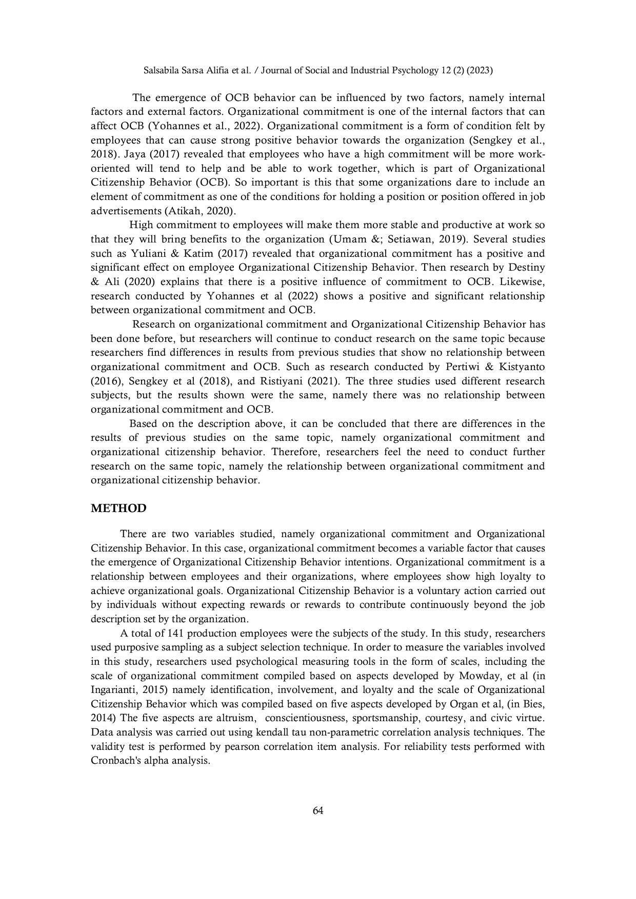 JURIS The Relationship of Organizational Commitment with Organizational Citizenship