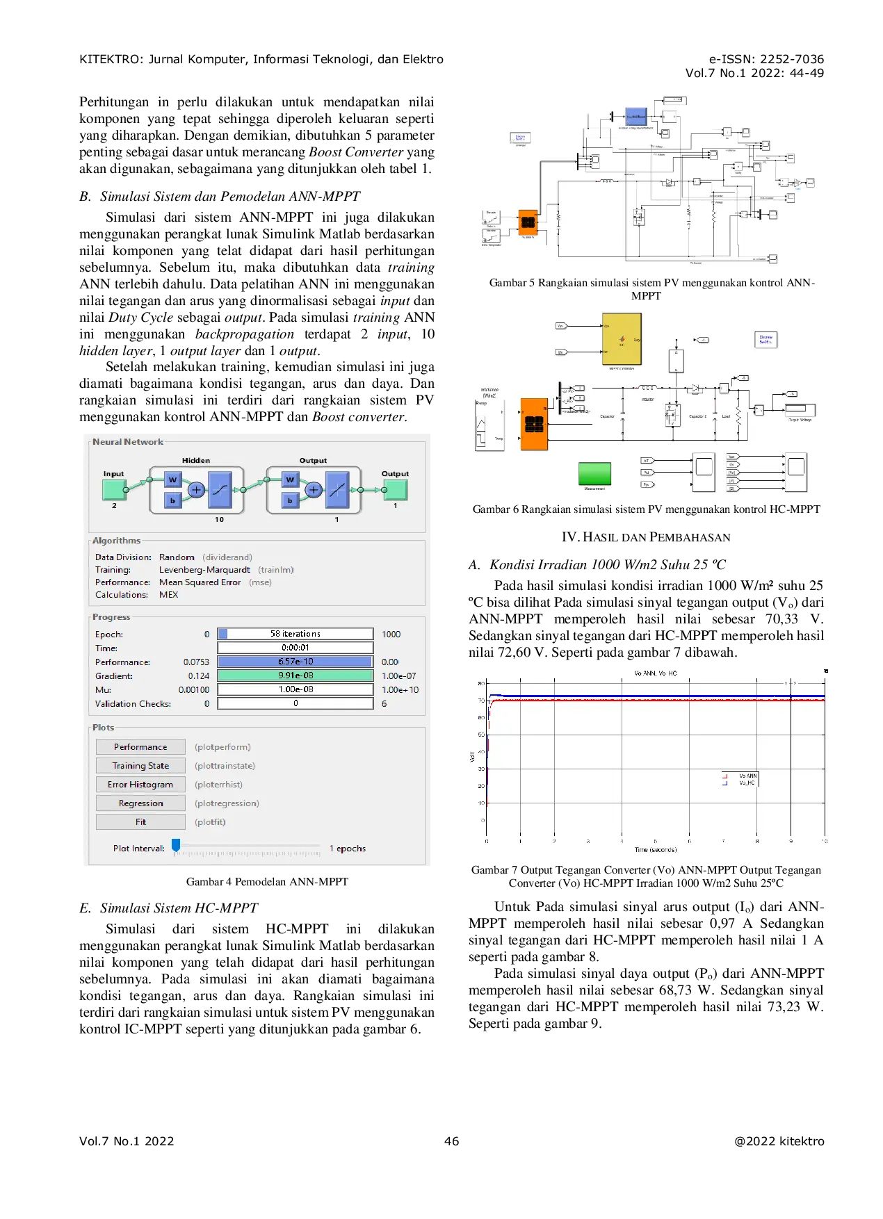 JURIS Pengaturan Maximum Power Point Tracking MPPT Menggunakan Artificial Neural Network ANN Berbasis Simulasi