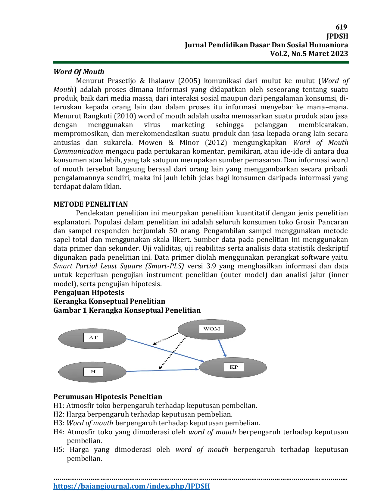 JURIS Pengaruh Atmosfir Toko dan Kesesuaian Harga Terhadap Keputusan Pembelian yang Dimoderasi Word of Mouth