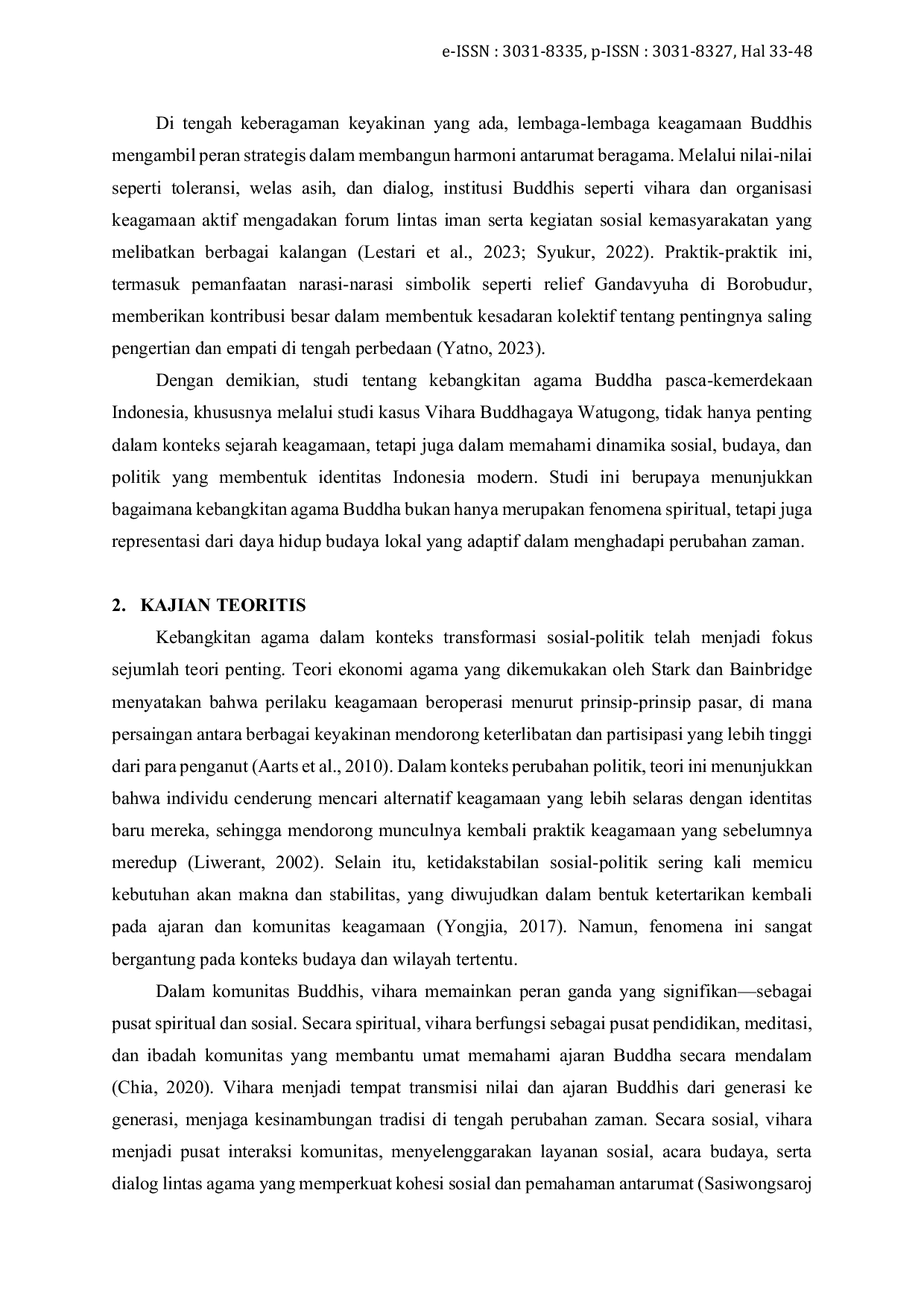 JURIS Kebangkitan Agama Buddha Pascakemerdekaan Indonesia Studi Historis dan Kultural Vihara Buddhagaya Watugong