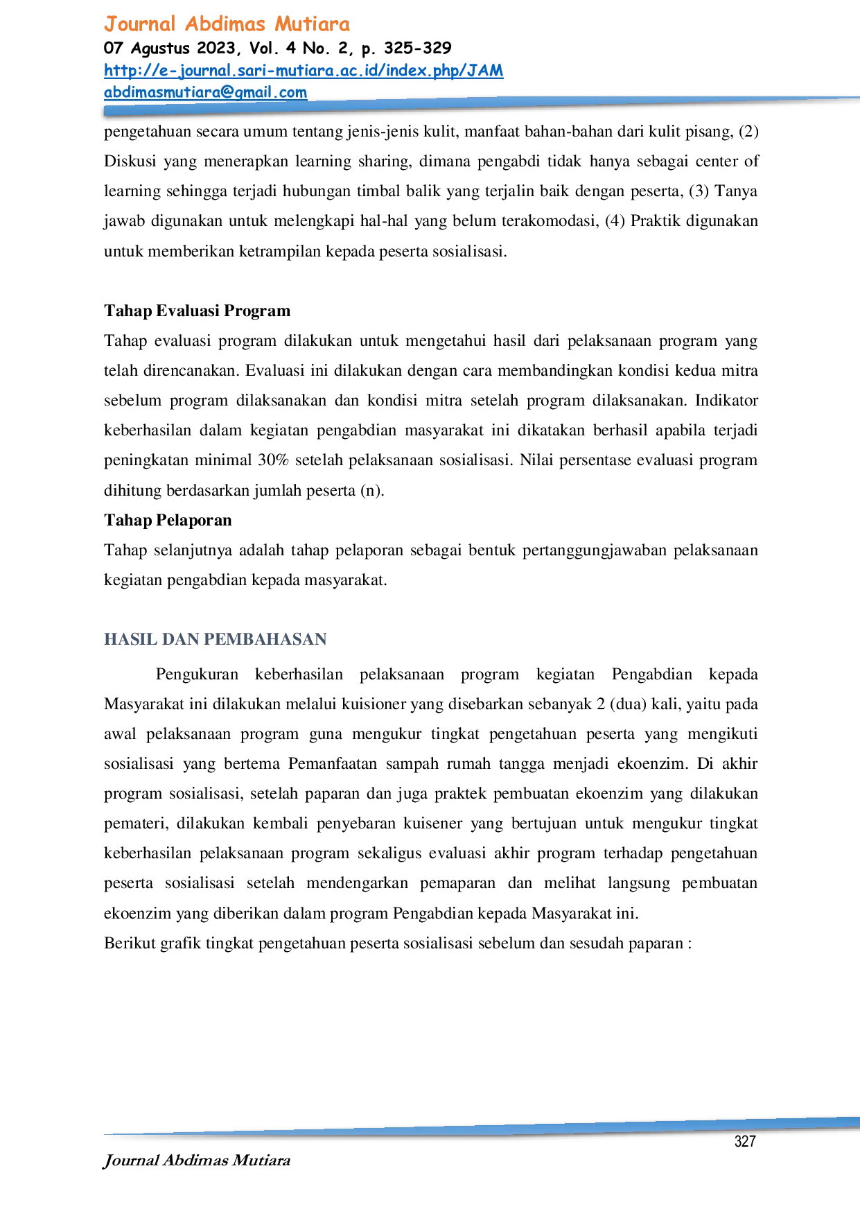 JURIS Pemanfaatan Limbah Kulit Pisang Sebagai Arang Aktif Di Desa Nagori Bangun