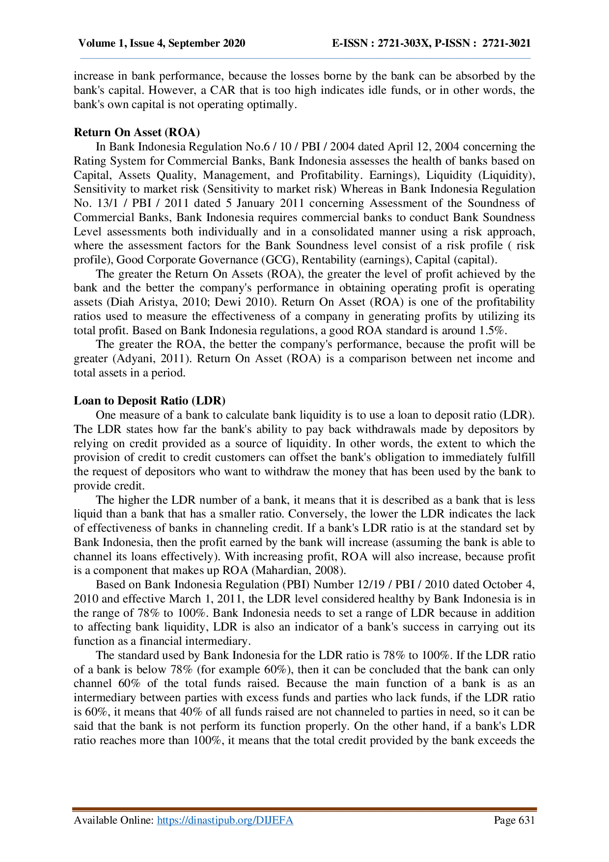 juris Roa Determinants And Impacts On Car Study In The Five Largest Private Banks In Indonesia 2009 2018