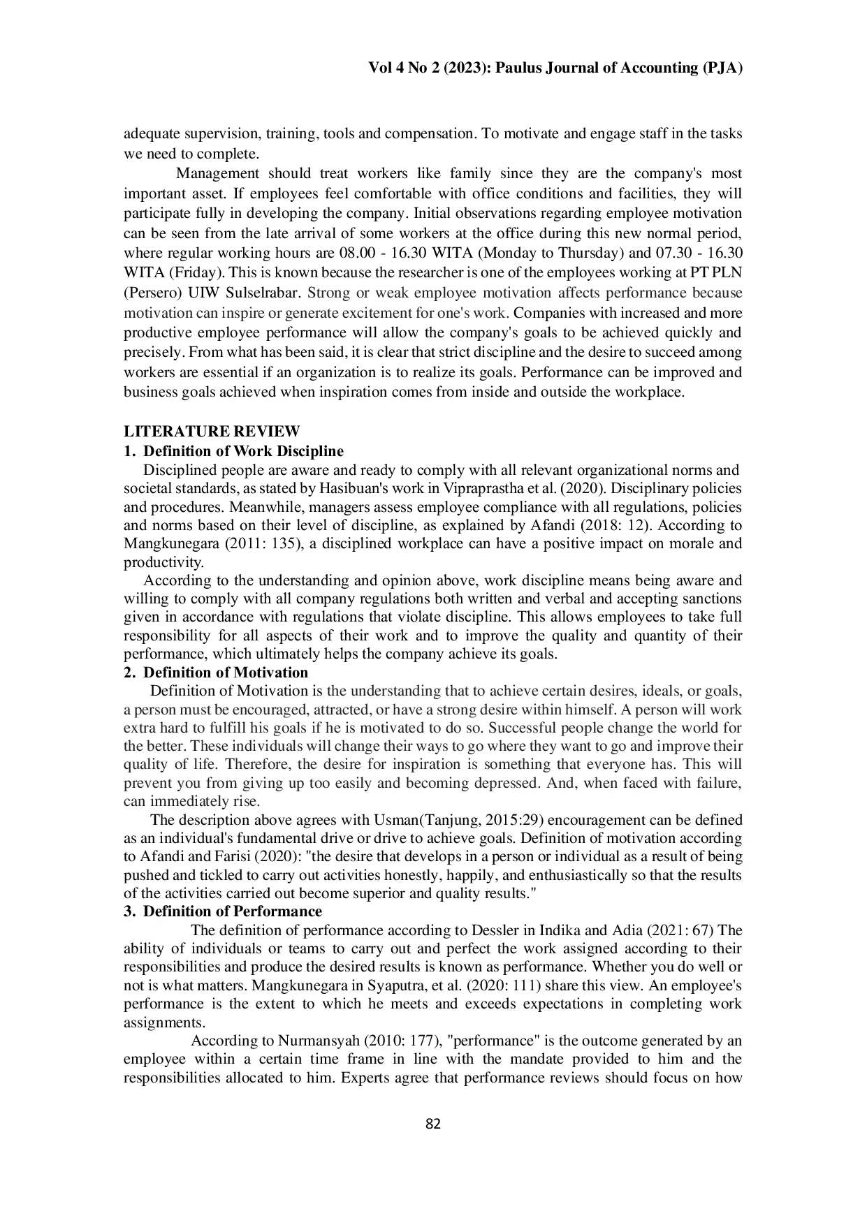 JURIS The Effect of Work Discipline and Work Motivation on Employee Performance at PT PLN Persero UIW Sulselrabar