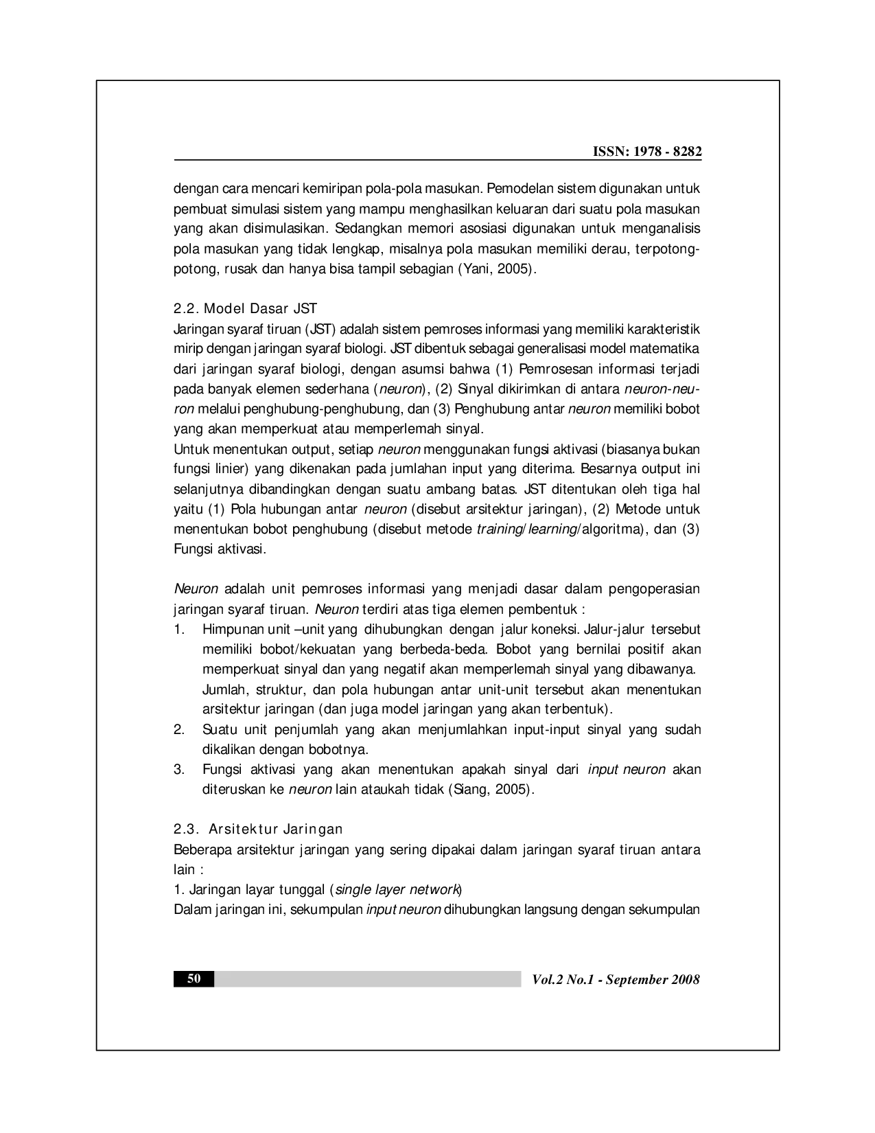 JURIS Pengembangan Model Jaringan Syaraf Tiruan untuk Prakiraan Tinggi Muka Air Harian Sungai Bengawan Solo Stasiun Jurug