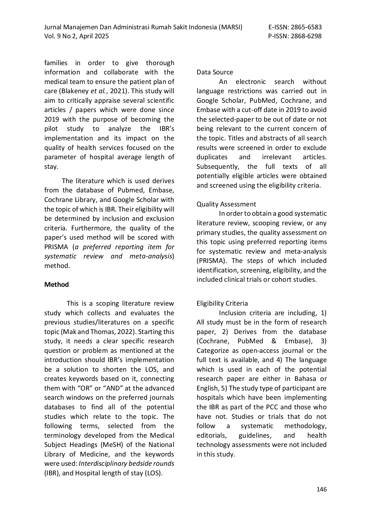 JURIS Interdisciplinary Bedside Rounds and Its Impact on Hospital Length of Stay