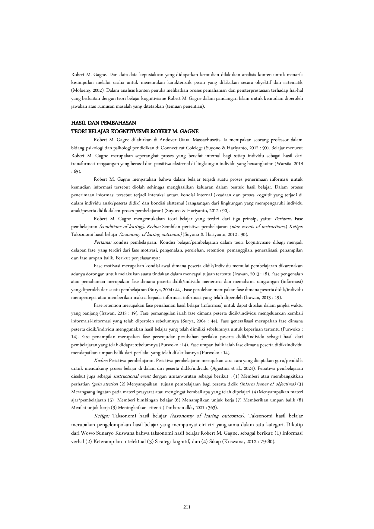 JURIS Teori Belajar Kognitivisme Robert M Gagne dalam Pandangan Islam