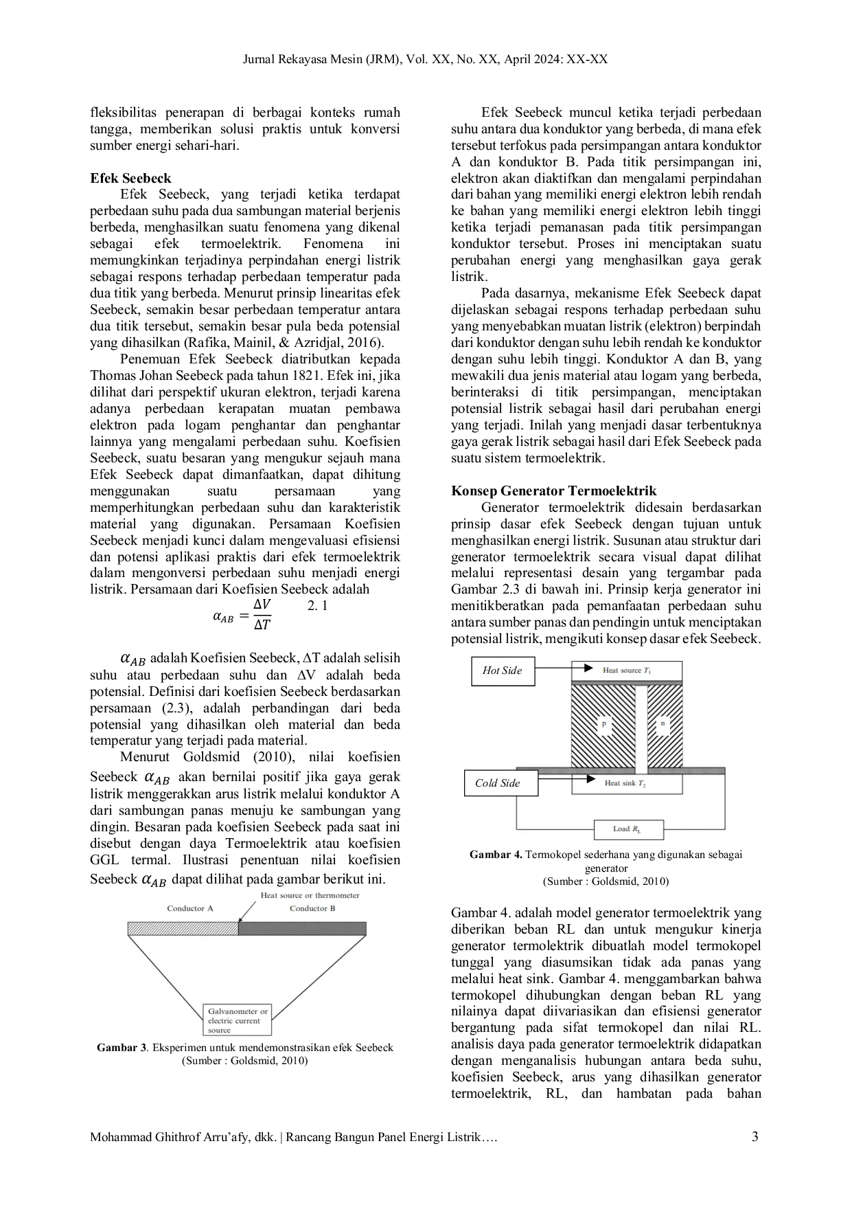 JURIS Rancang Bangun Pembangkit Listrik Berbasis Generator Termoelektrik pada Alat Pengolah Limbah Sampah