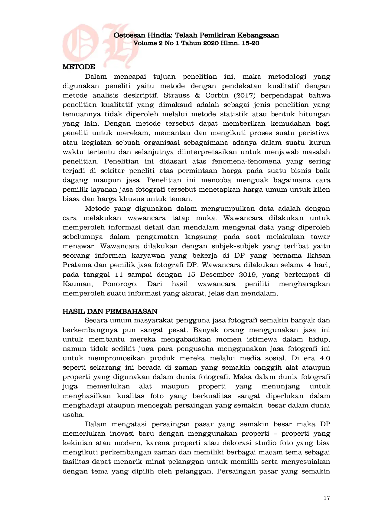 JURIS Analisis penetapan harga jasa fotografi