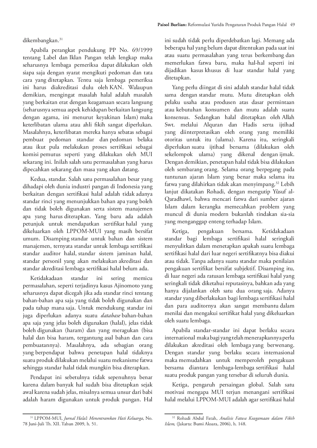 juris Reformulasi Yuridis Pengaturan Produk Pangan Halal Bagi Konsumen Muslim Di Indonesia