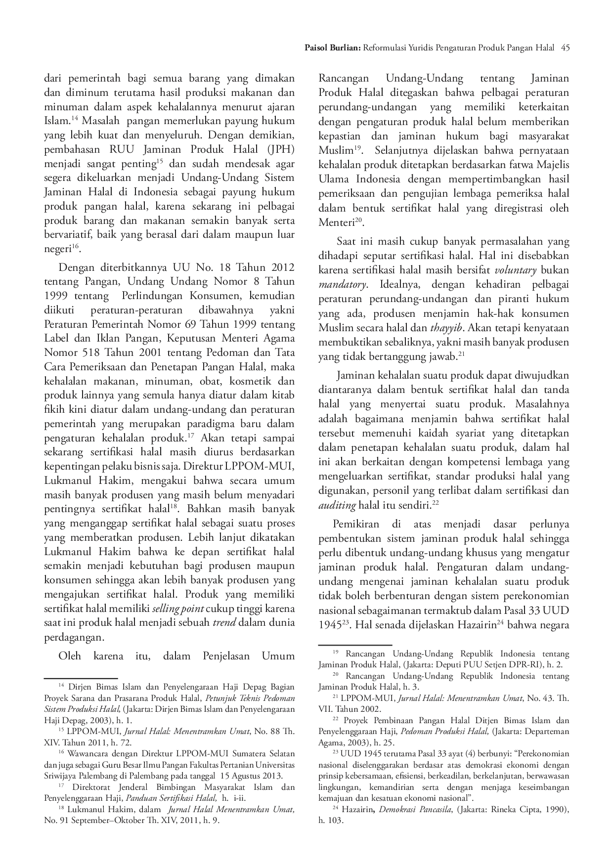 juris Reformulasi Yuridis Pengaturan Produk Pangan Halal Bagi Konsumen Muslim Di Indonesia