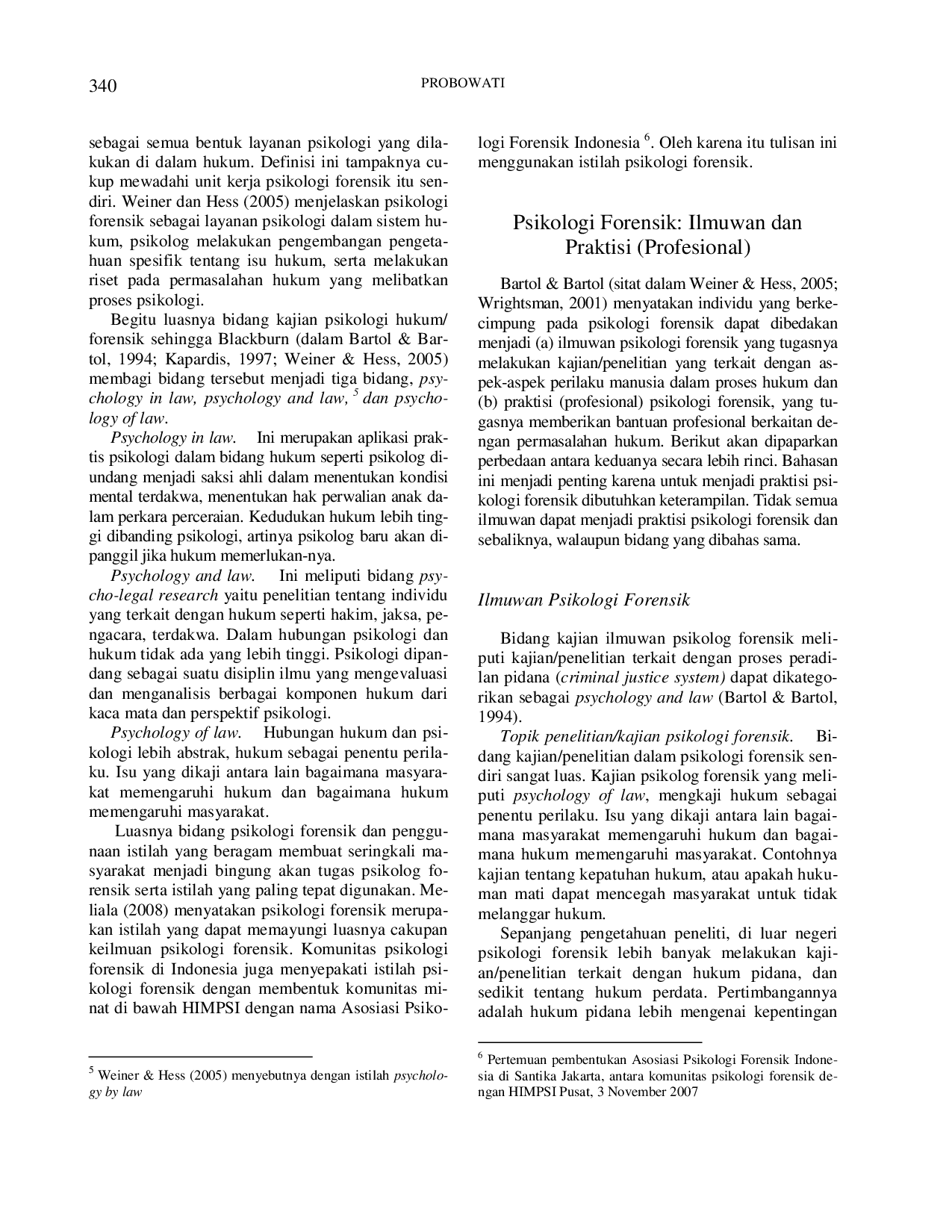 JURIS Psikologi Forensik Tantangan Psikolog sebagai Ilmuwan dan Profesional