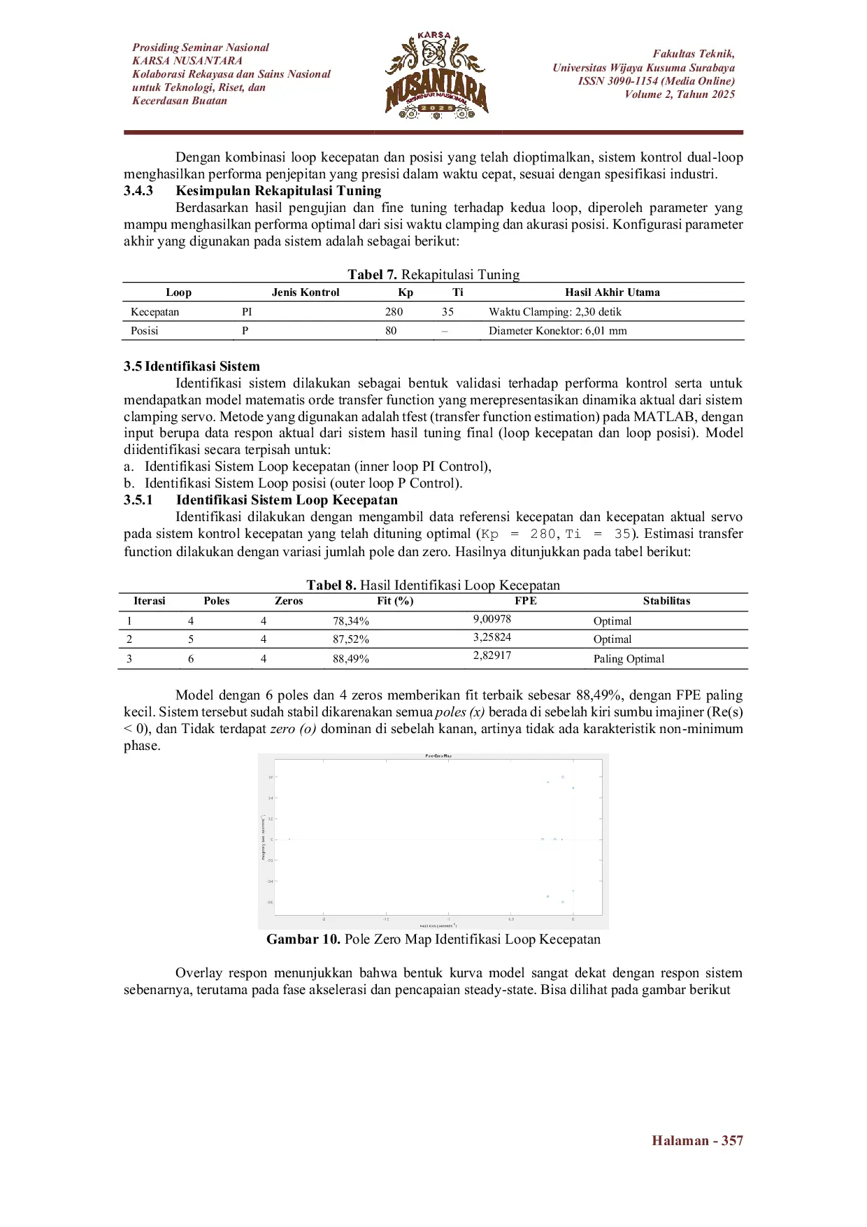 JURIS Optimalisasi Kendali Posisi dan Kecepatan Clamping Konektor Baterai dengan Dual Loop P PI Controller pada Mesin Press Welding