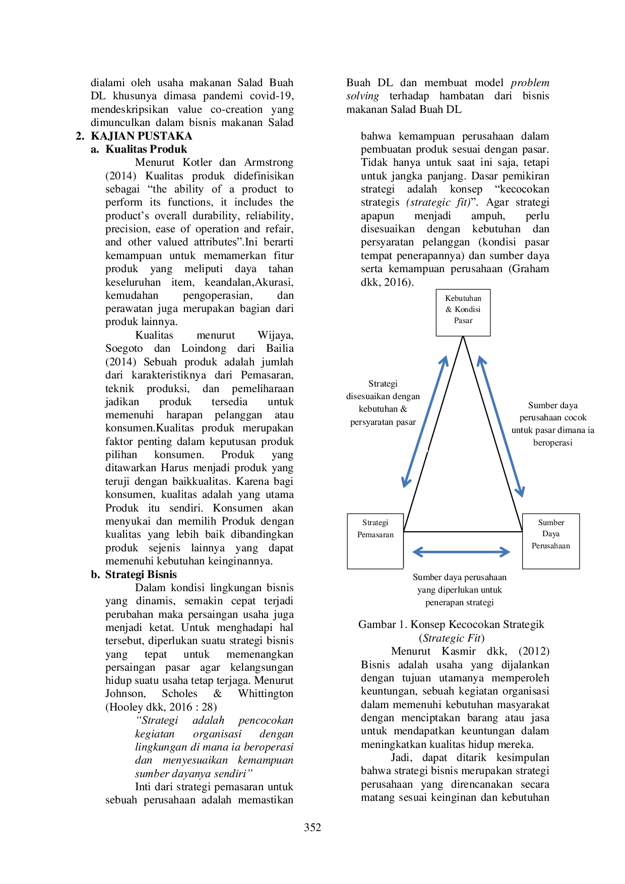 JURIS STRATEGI BISNIS ONLINE SALAD BUAH DL DI MAJENE MELALUI VALUE CO CREATION PADA MASA PANDEMI COVID 19 Journal Business and Management