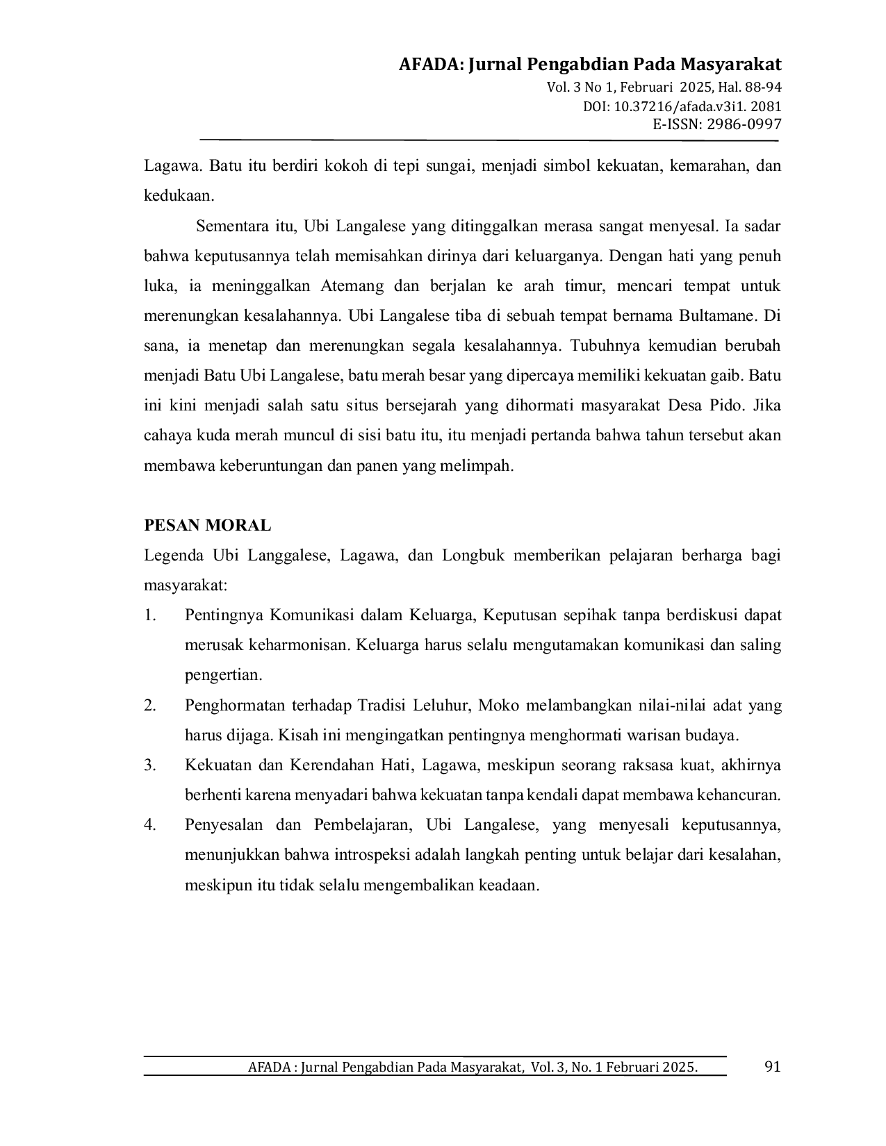 JURIS Legenda Ubi Langalese Batu Merah Yang Menyimpan Penyesalan Di Desa Pido Kecamatan Alor Timur Laut Kabupaten Alor