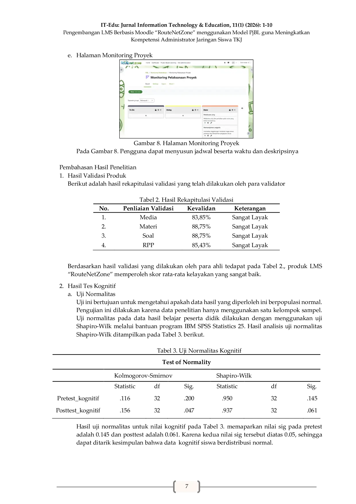 JURIS Pengembangan LMS Berbasis Moodle RouteNetZone menggunakan Model PjBL guna Meningkatkan Kompetensi Administrator Jaringan Siswa TKJ