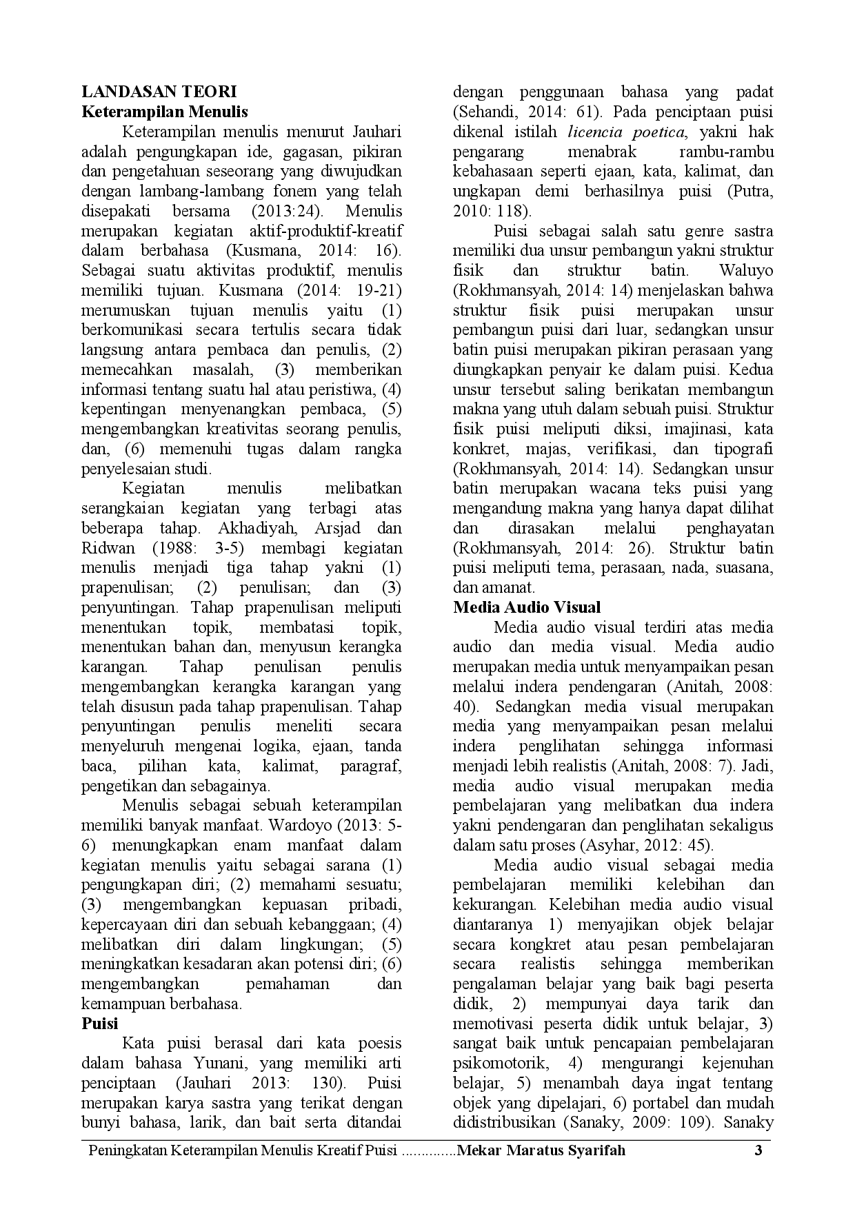 JURIS Peningkatan Keterampilan Menulis Kreatif Puisi Menggunakan Media Audio Visual