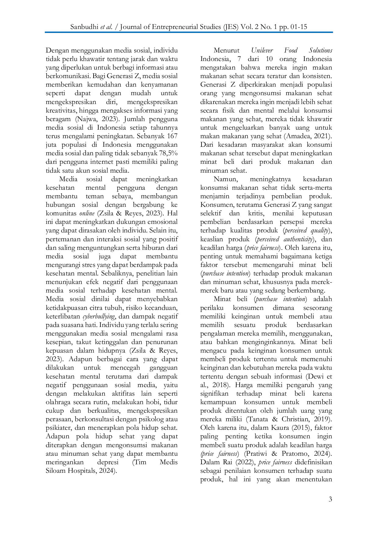 JURIS Pengaruh Perceived Quality Perceived Authenticity dan Price Fairness Terhadap Purchase Intention Konsumen Produk Hygee