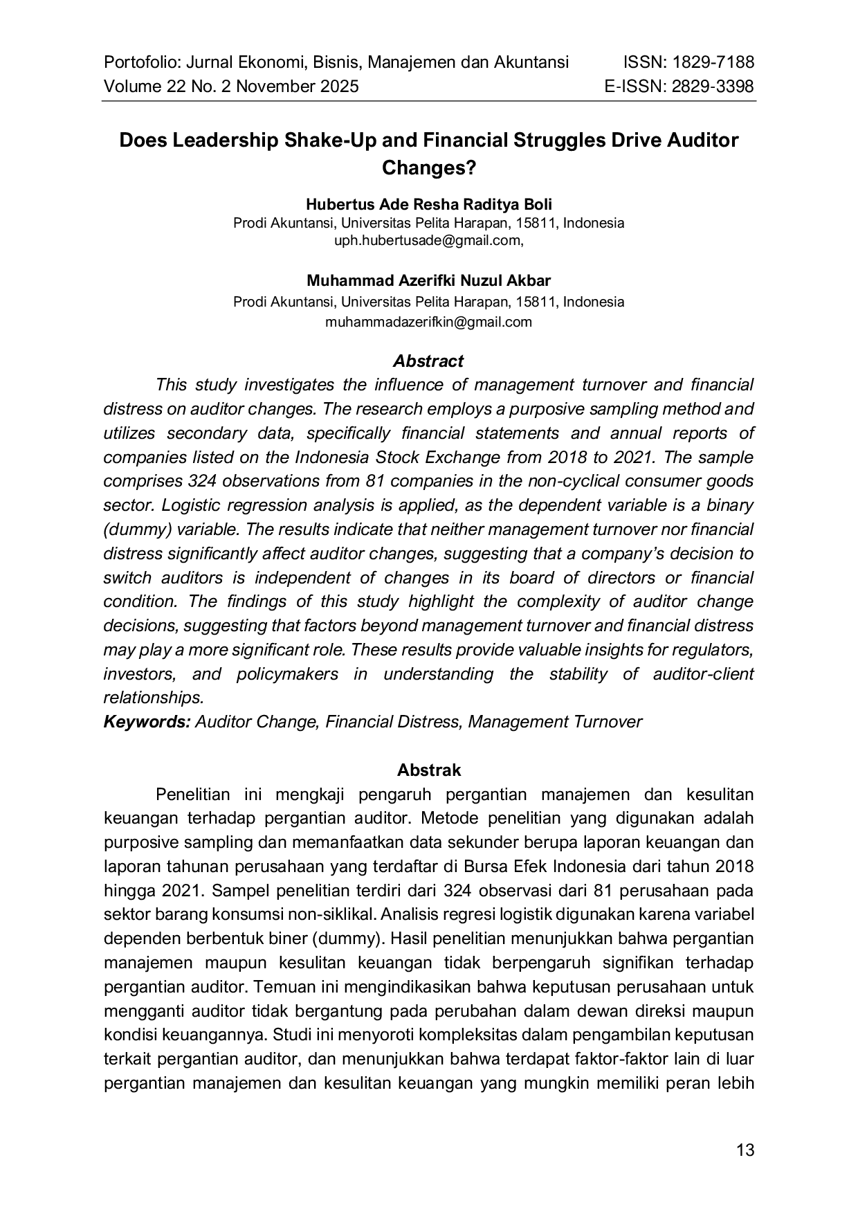JURIS Does Leadership Shake Up and Financial Struggles Drive Auditor Changes