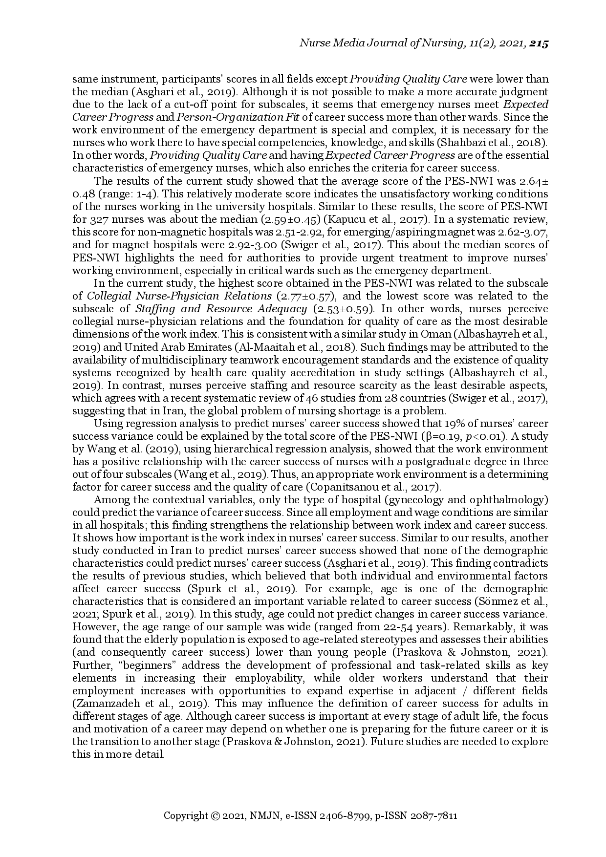 juris Work Index and Contextual Variables as Predictors of Emergency Nurses Career Success