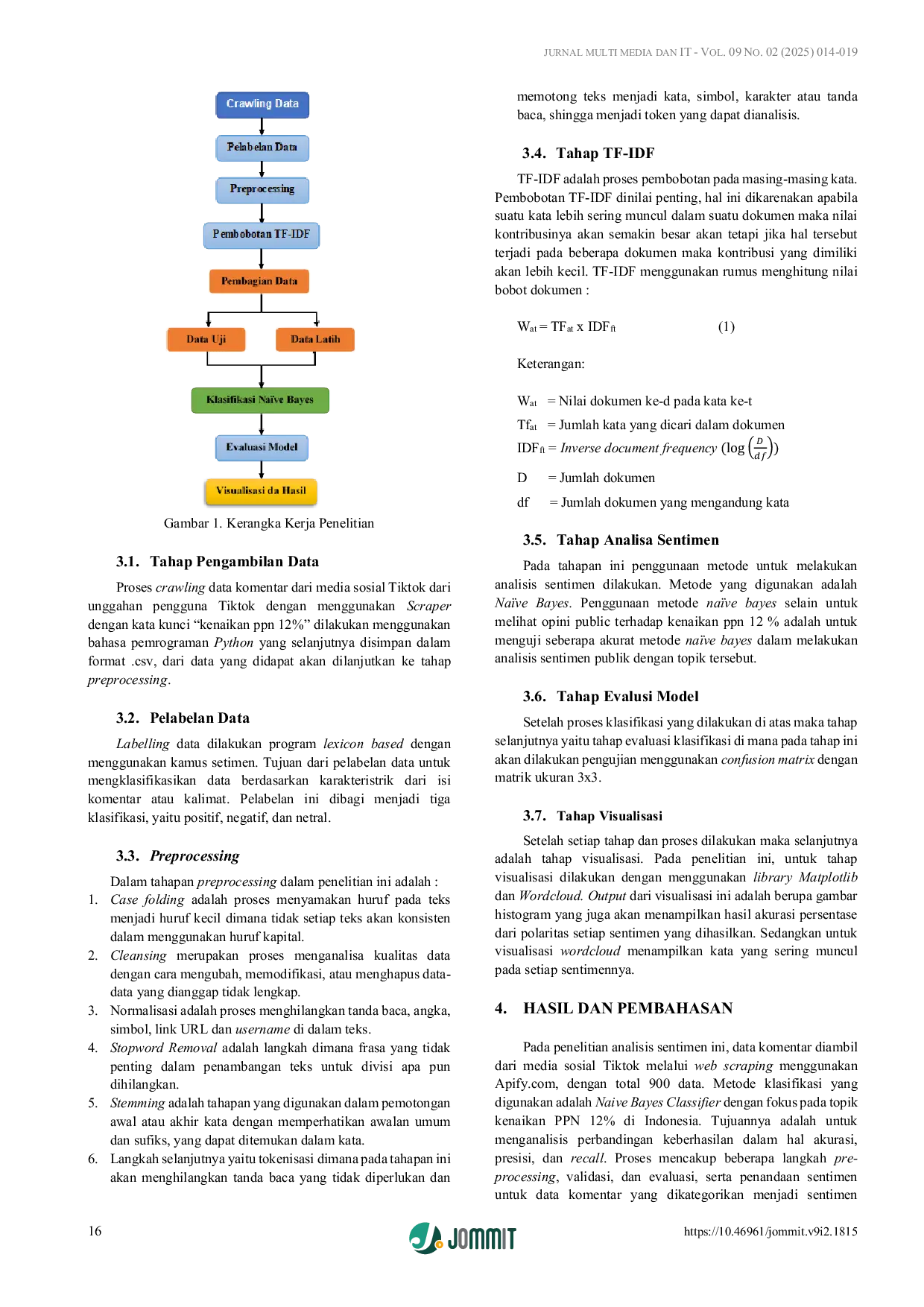 JURIS Metode Na ve Bayes Untuk Analisis Sentimen Kenaikan PPN 12 Di Media Sosial Tiktok