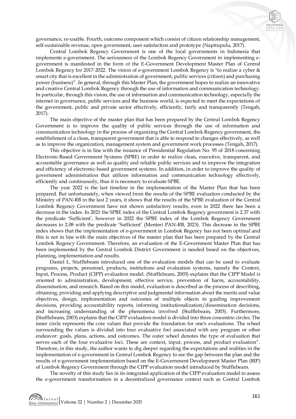 JURIS E Government Transformation in Central Lombok Regency Evaluation Based on the CIPP Model