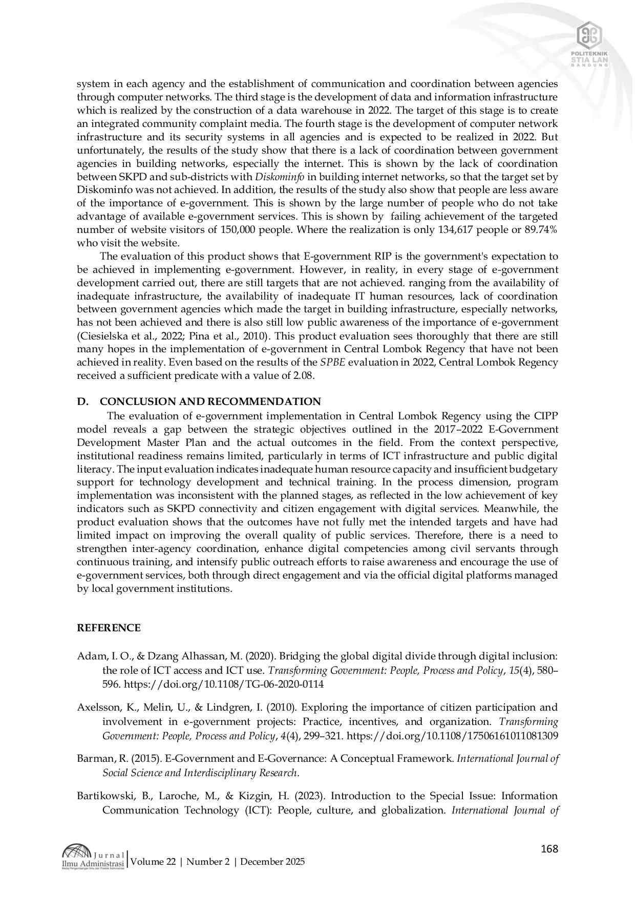 JURIS E Government Transformation in Central Lombok Regency Evaluation Based on the CIPP Model