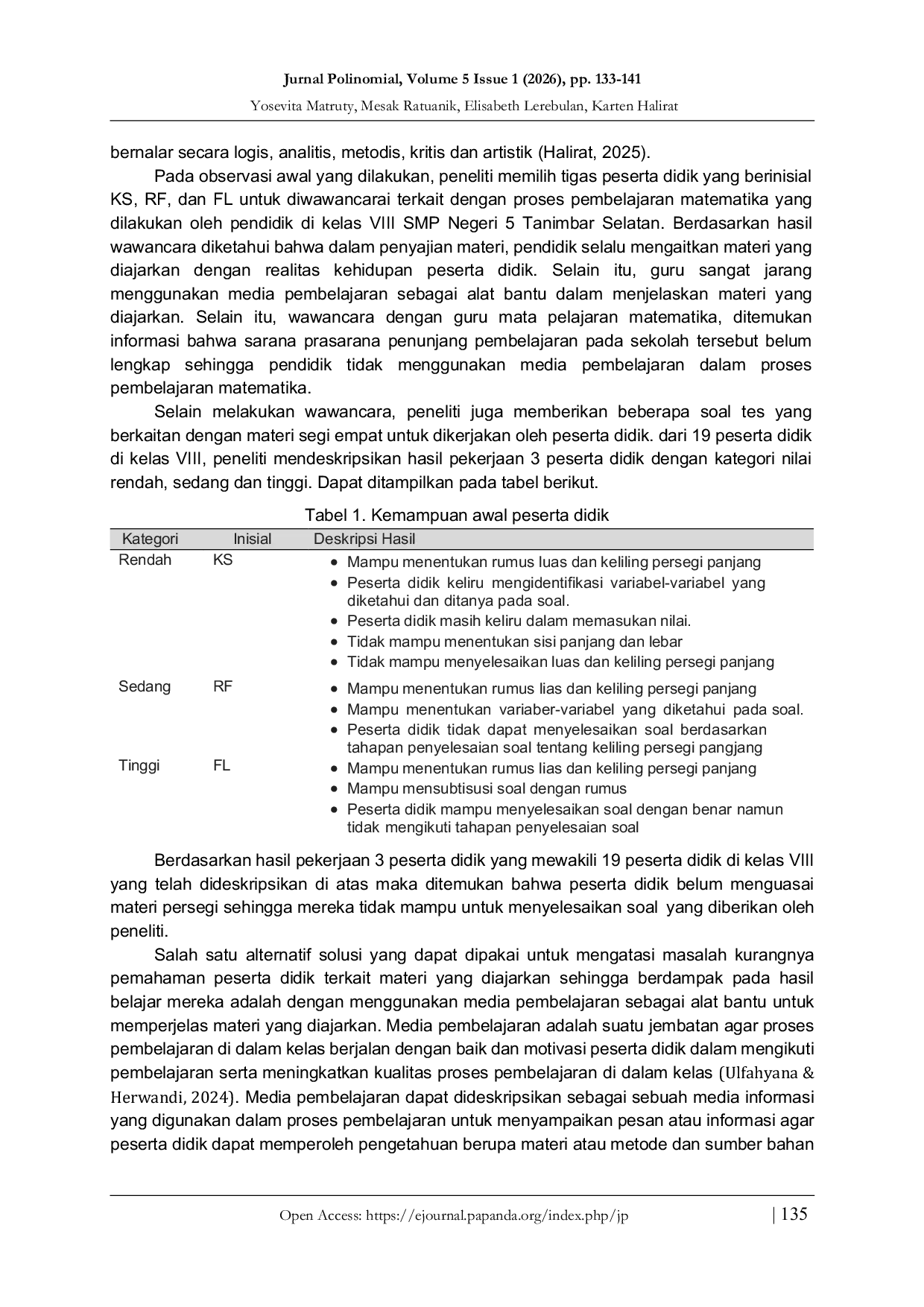 JURIS Efektivitas Media Pembelajaran Berbasis Budaya Gici Gici pada Pembelajaran Matematika di Sekolah Menengah Pertama