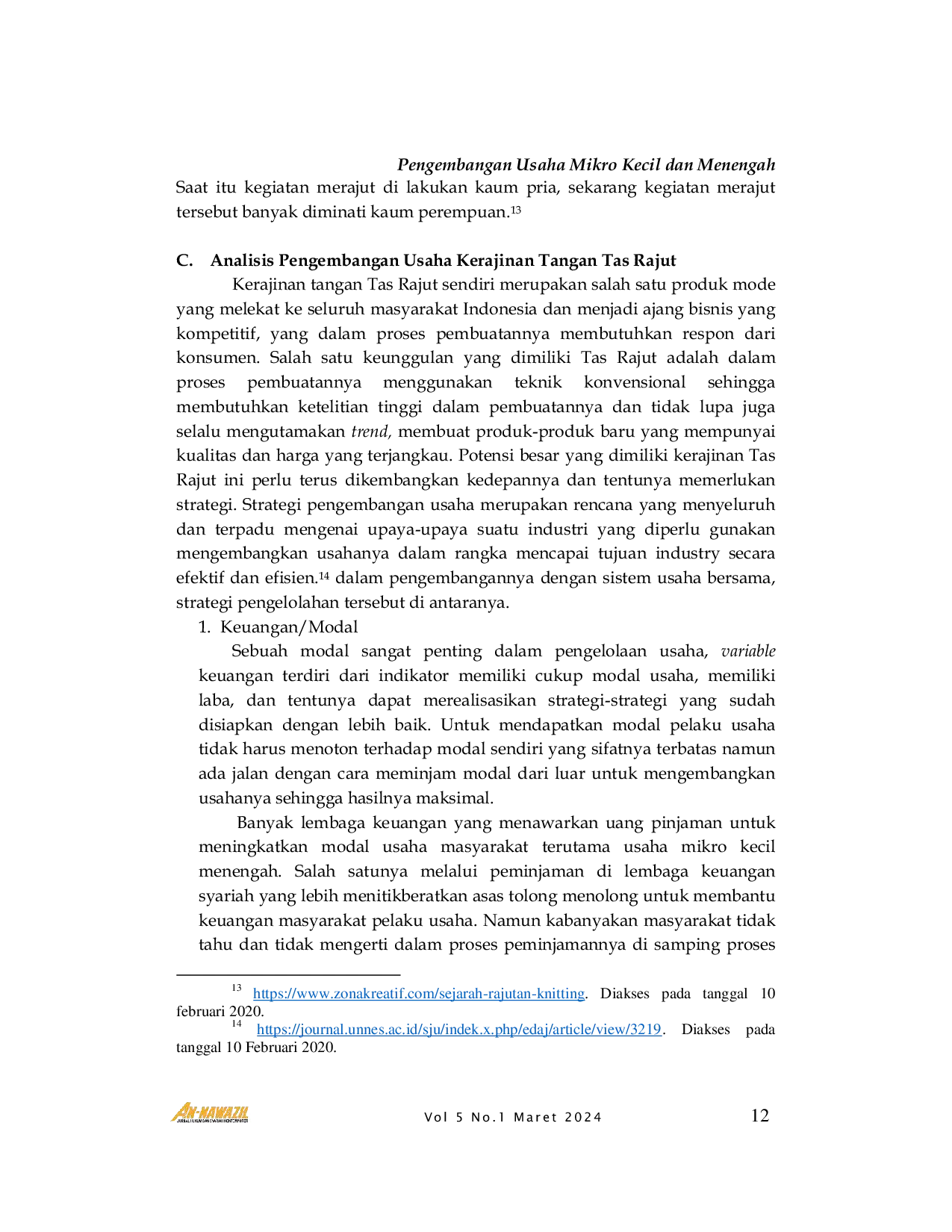 JURIS Pengembangan Usaha Mikro Kecil Dan Menengah UMKM Dalam Meningkatkan Usaha Kerajinan Tangan