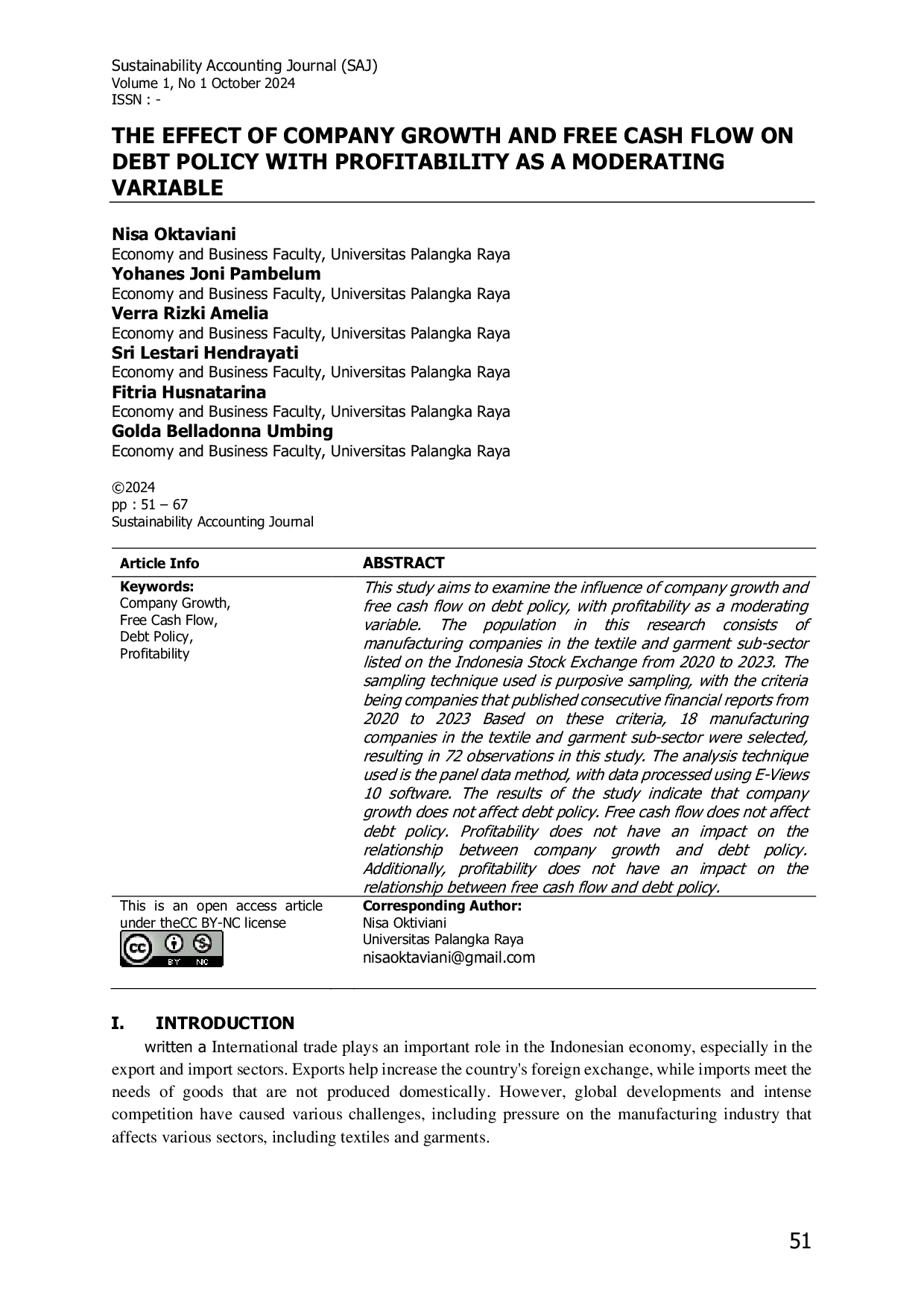 JURIS The Effect of Company Growth and Free Cash Flow on Debt Policy with Profitability as a Moderating Variable
