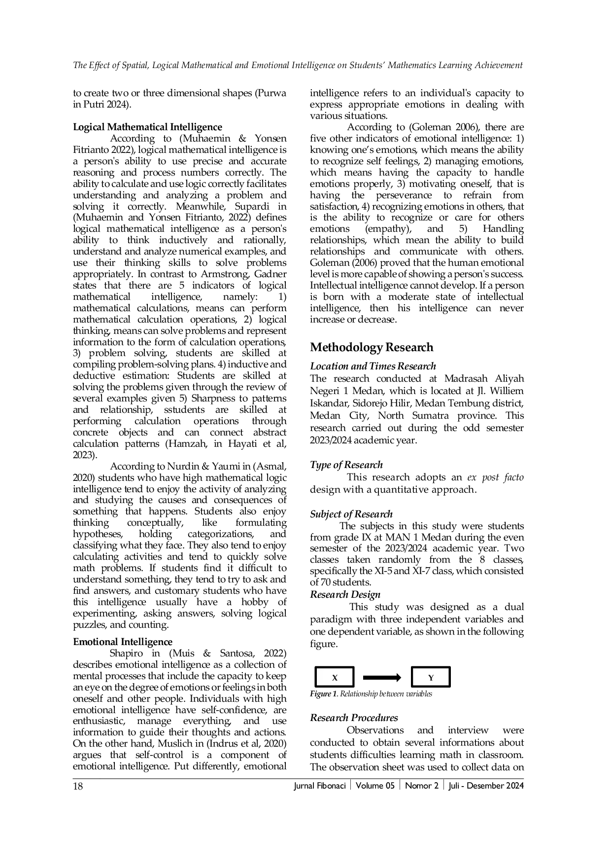 JURIS The Effect of Spatial Logical Mathematical and Emotional Intelligence on Students Mathematics Learning Achievement