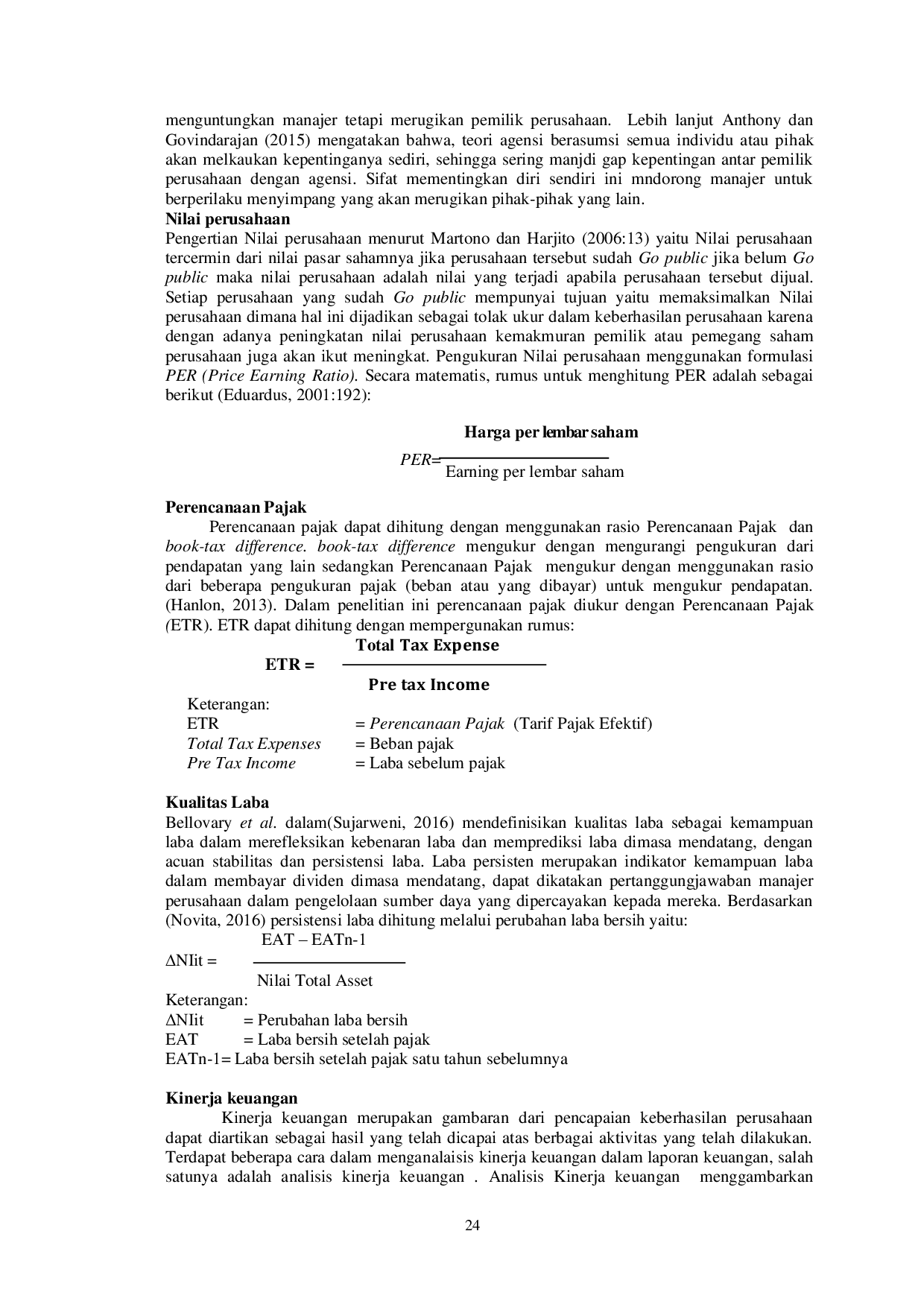 JURIS Pengaruh Perencanaan Pajak dan Kualitas Laba Terhadap Nilai Perusahaan dengan Kinerja Keuangan Sebagai Variabel Intervening