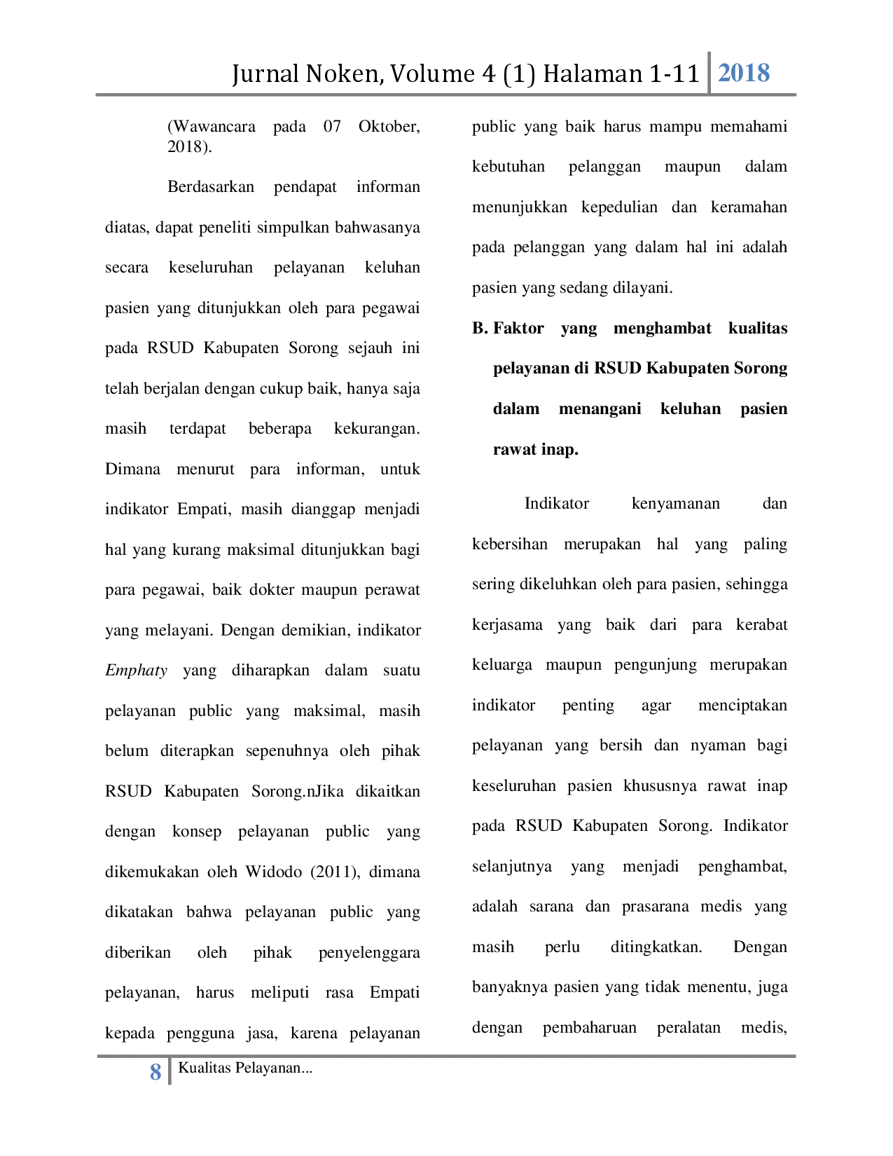 juris Kualitas Pelayanan Pasien Rawat Inap Pada Rsud Kabupaten Sorong