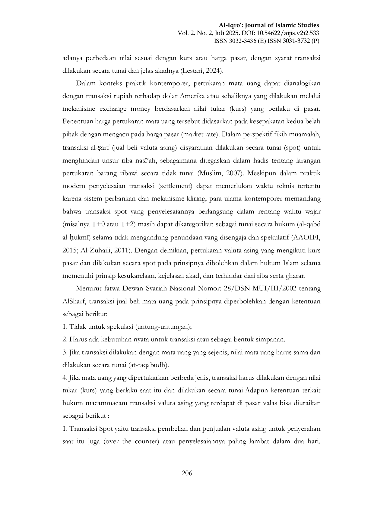 JURIS Implikasi Transaksi Valuta Asing Menurut Hukum Islam Terhadap Pendidikan