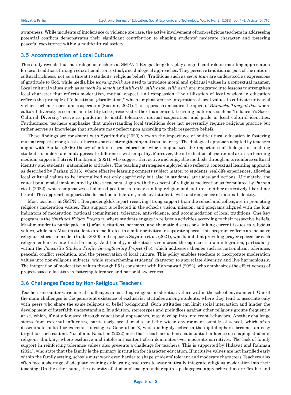 JURIS Educating a Moderate Generation The Role of Non Religious Teachers in Instilling the Values of Religious Moderation at SMPN 1 Rengasdengklok