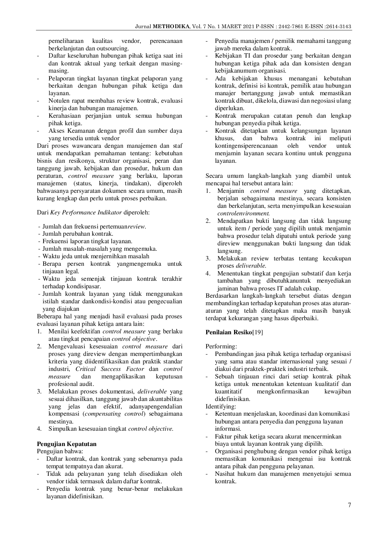 JURIS Audit Teknologi Informasi dengan COBIT pada Sistem Informasi Universitas Methodist Indonesia