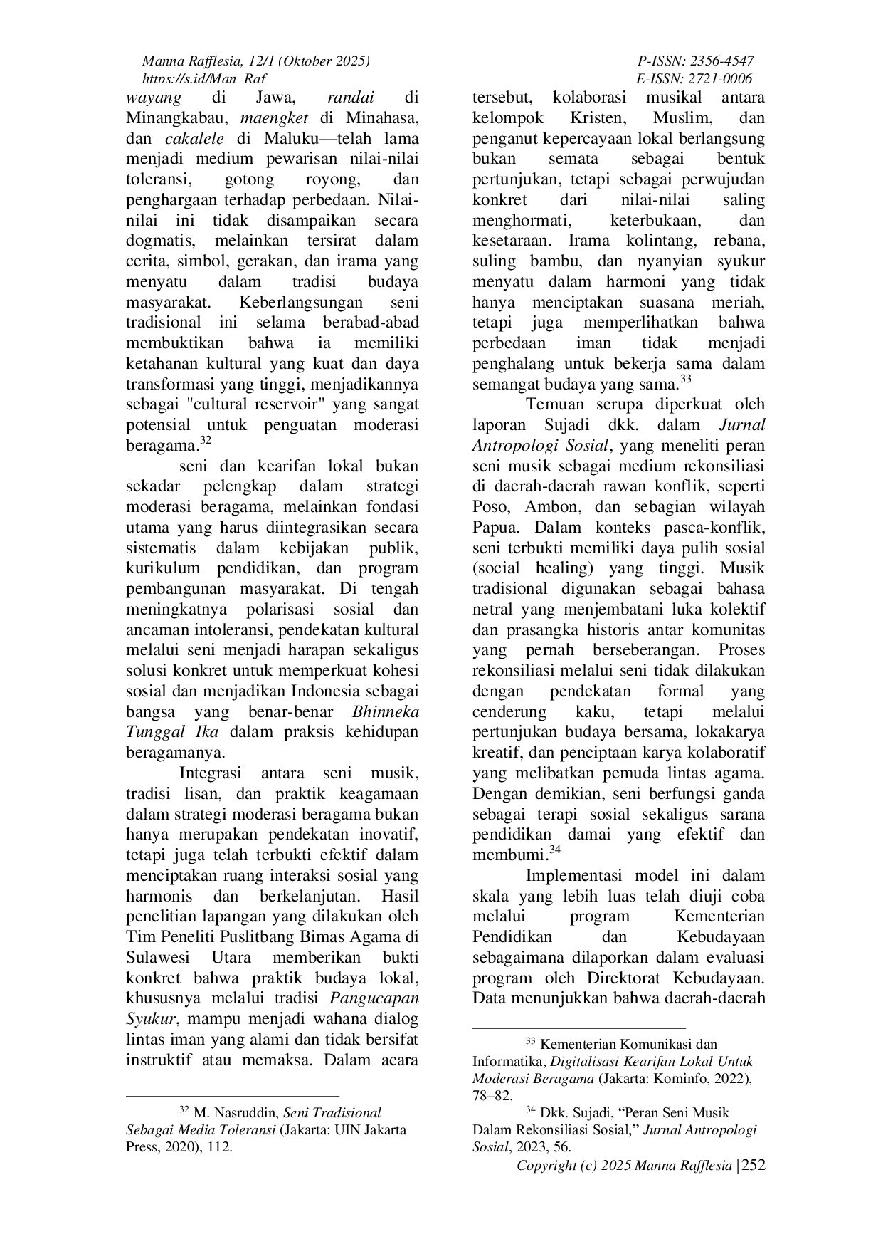 JURIS Model Teologi Kontekstual dalam Pendidikan Seni Maengket Internalisasi Moderasi Beragama Berbasis Kearifan Lokal Minahasa