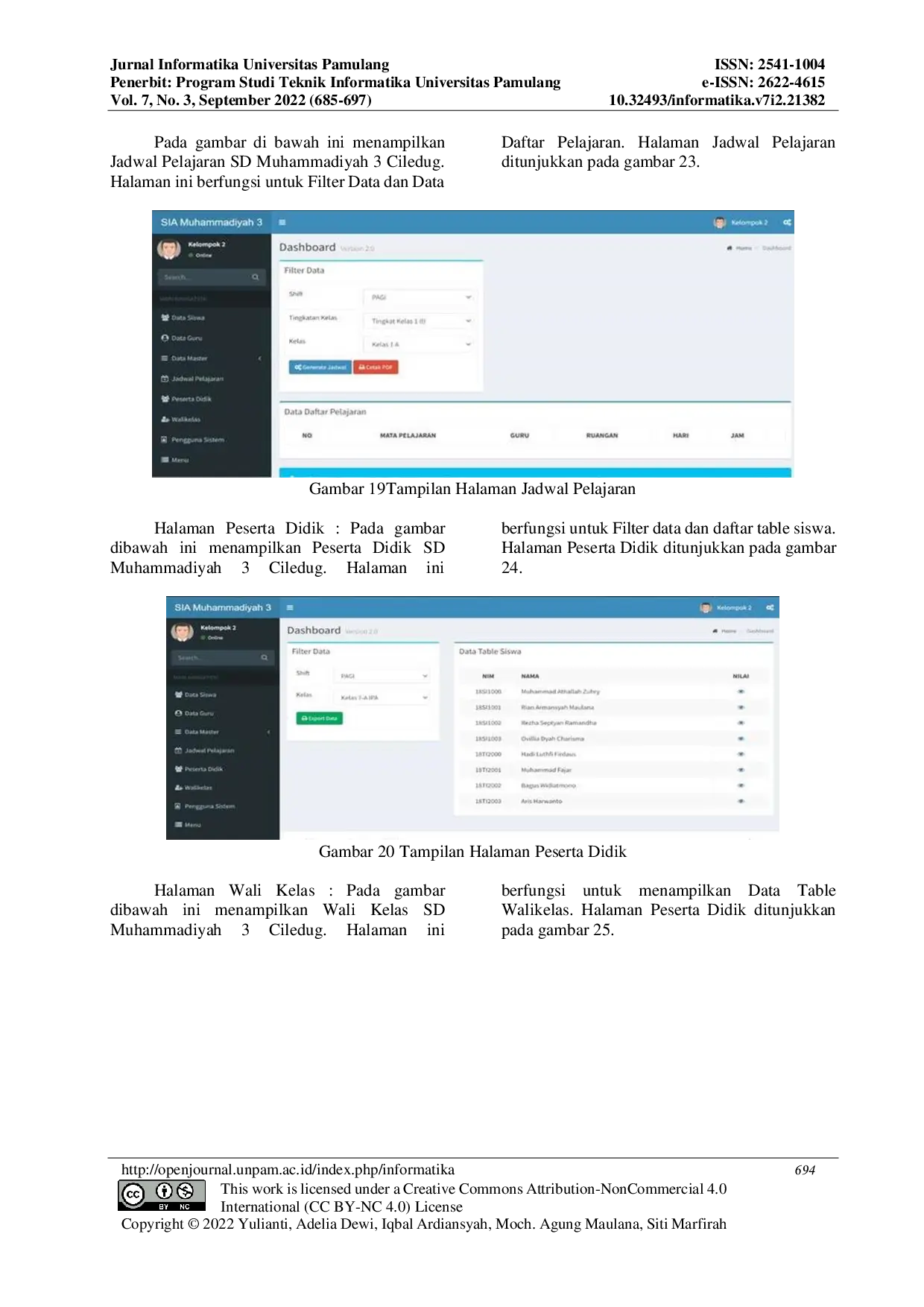 JURIS Perancangan Sistem Informasi Akademik Menggunakan Metode Waterfall Berbasis Web di SD Muhammadiyah 3 Ciledug