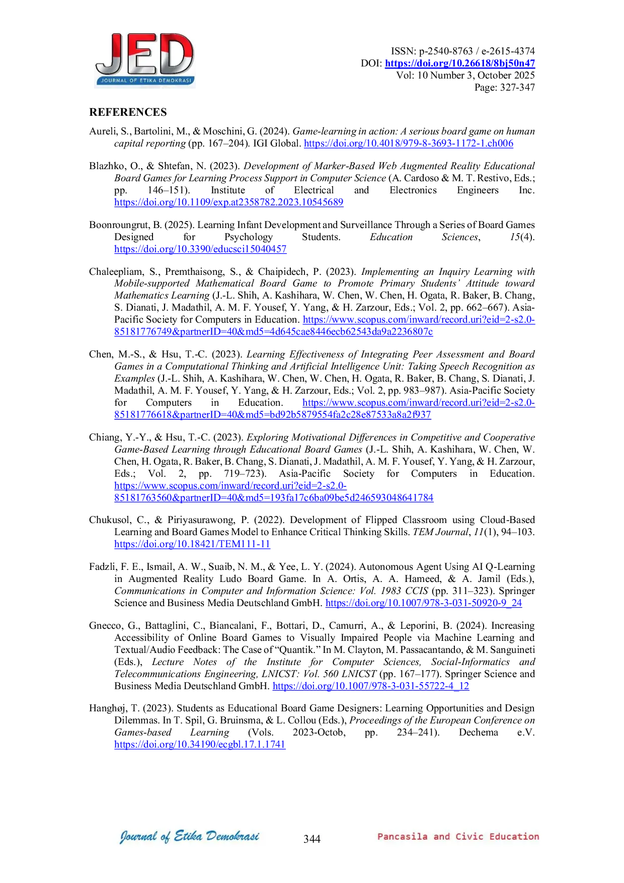 JURIS Development and Effectiveness of the Snake Adventure Board Game to Enhance Learning Interest and Outcomes in Bhinneka Tunggal Ika Instruction