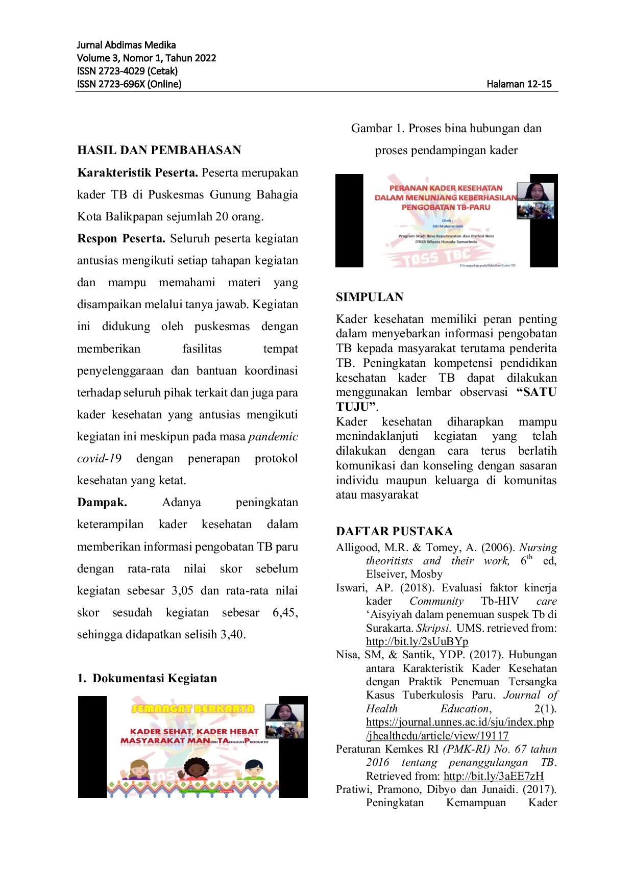 JURIS Peningkatan Kompetensi Pendidikan Kesehatan Bagi Kader Kesehatan Dalam Rangka STOP TB