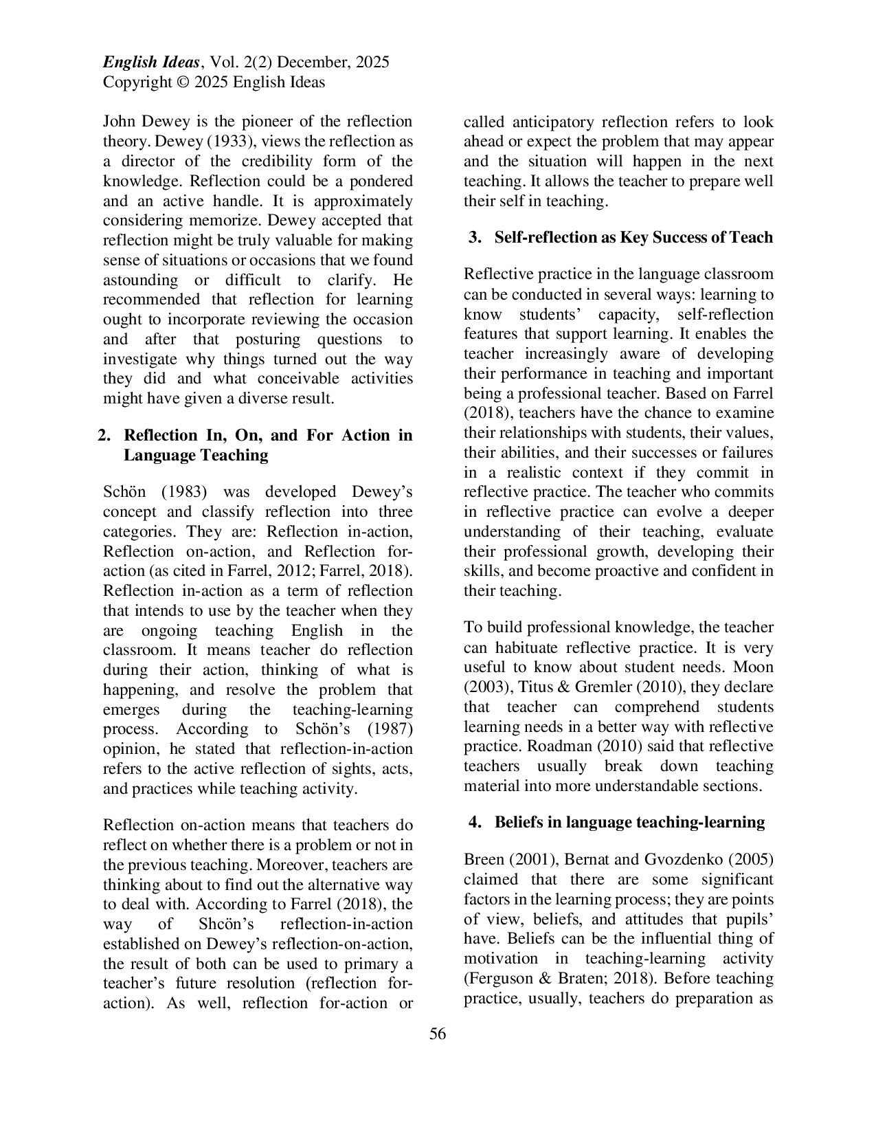 JURIS Efl teachers reflections for ELT classroom at junior high school