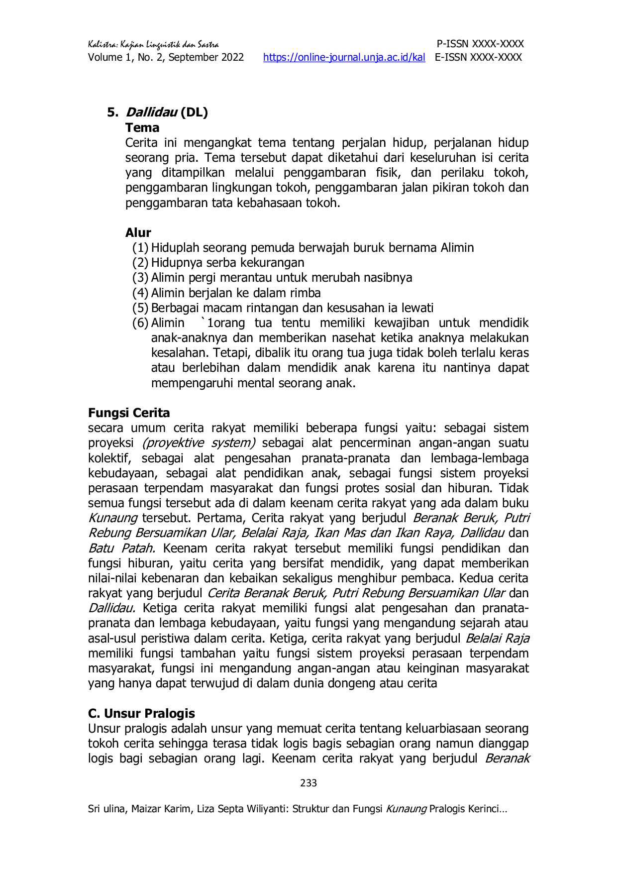 JURIS Struktur dan Fungsi Kunaung Pralogis Kerinci