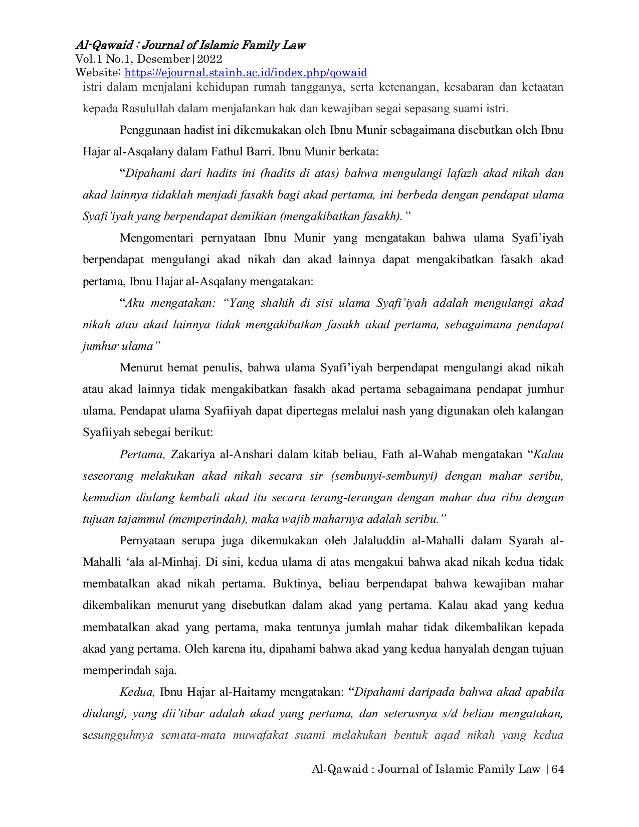 JURIS TRADISI TAJDID AL NIKAH PERSPEKTIF HUKUM ISLAM Studi Kasus di Desa Gayam Kecamatan Botolinggo Kabupaten Bondowoso