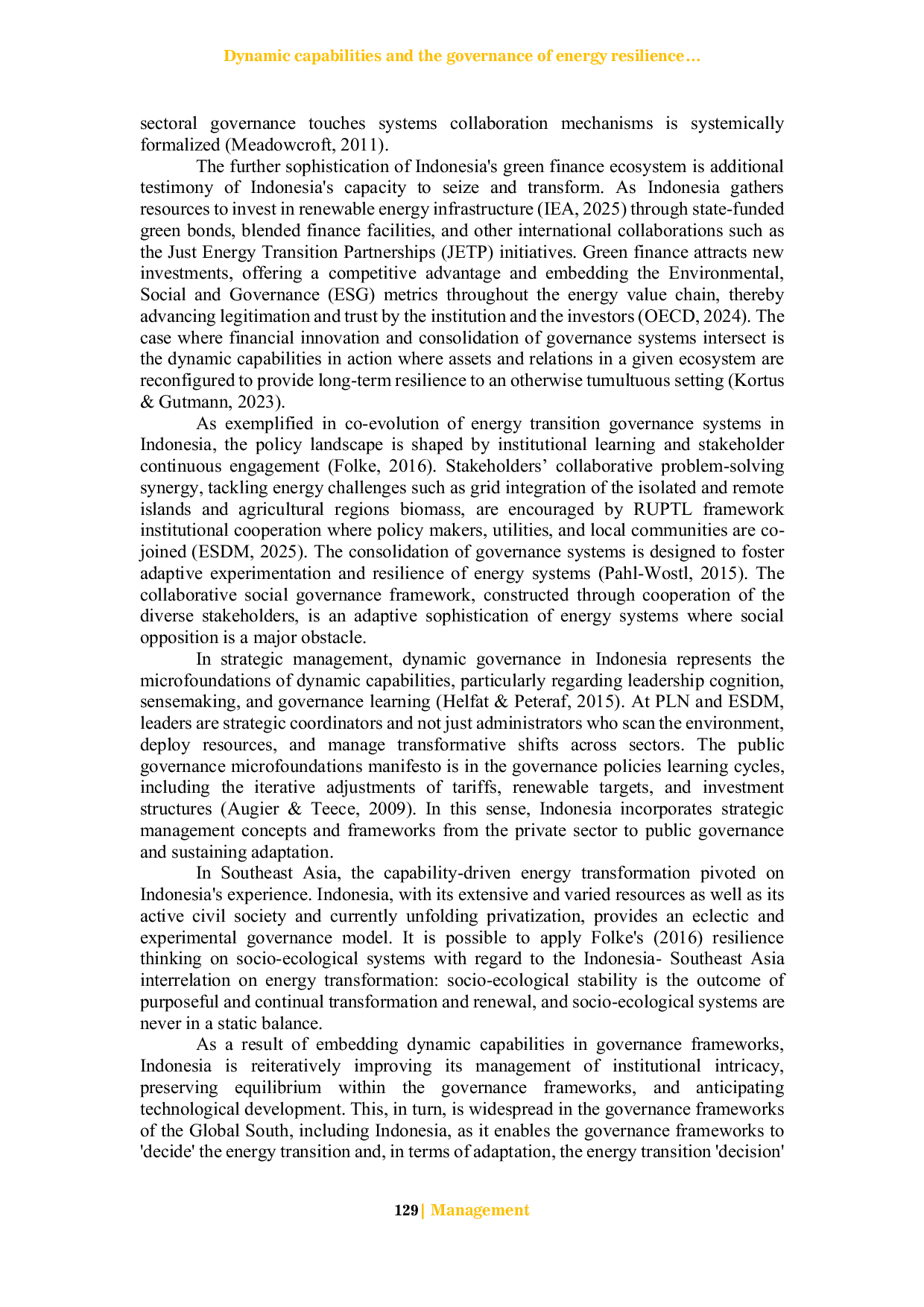 JURIS Dynamic capabilities and the governance of energy resilience Indonesia s adaptive transition under the RUPTL 2025 2034