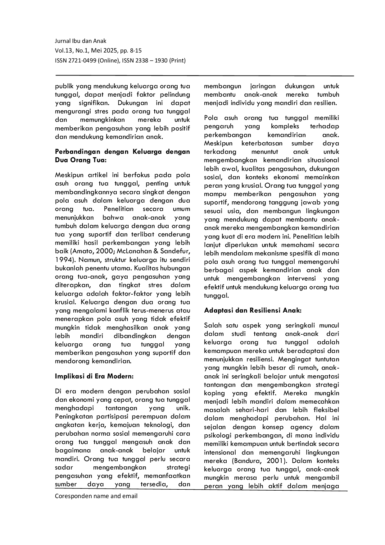 JURIS BUILDING CHILDREN S INDEPENDENCE THE INFLUENCE OF SINGLE PARENT PARENTING IN THE MODERN ERA