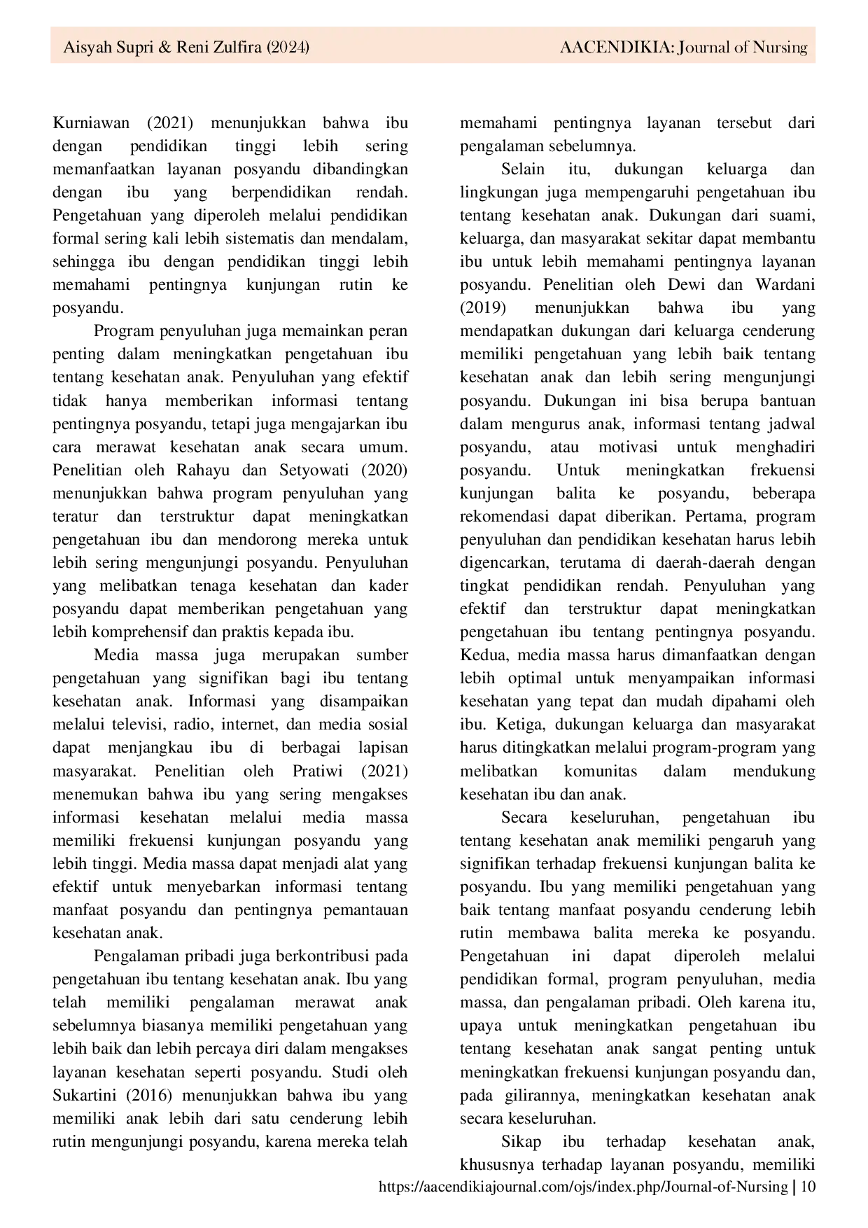 JURIS Faktor Yang Mempengaruhi Kunjungan Balita di Posyandu