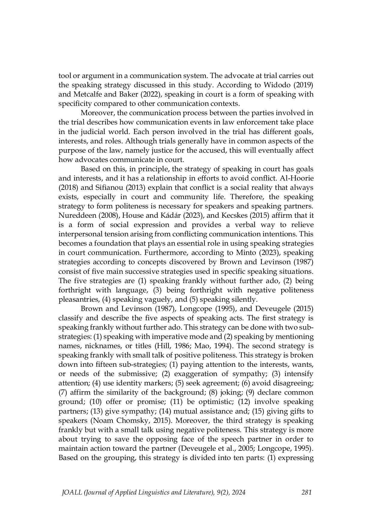 JURIS Analysis of Advocates Speaking Strategies in Criminal Case Defense Its Implementation and Challenges